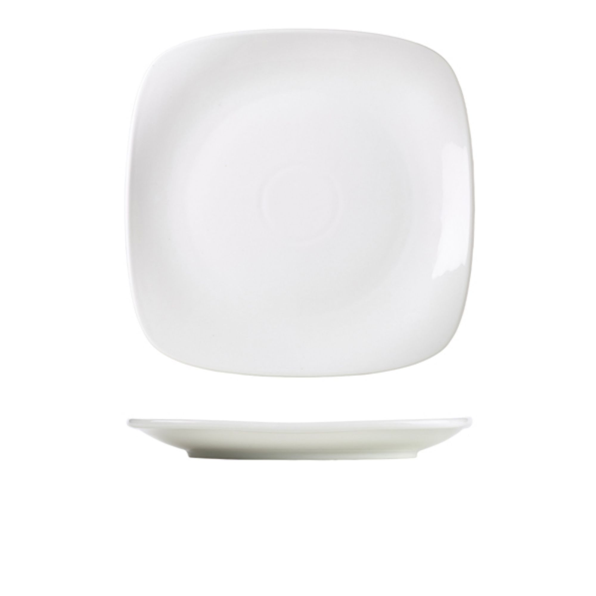 Picture of Genware Porcelain Rounded Square Plate 27cm/ 10.5" - Pack of 6 - 184527