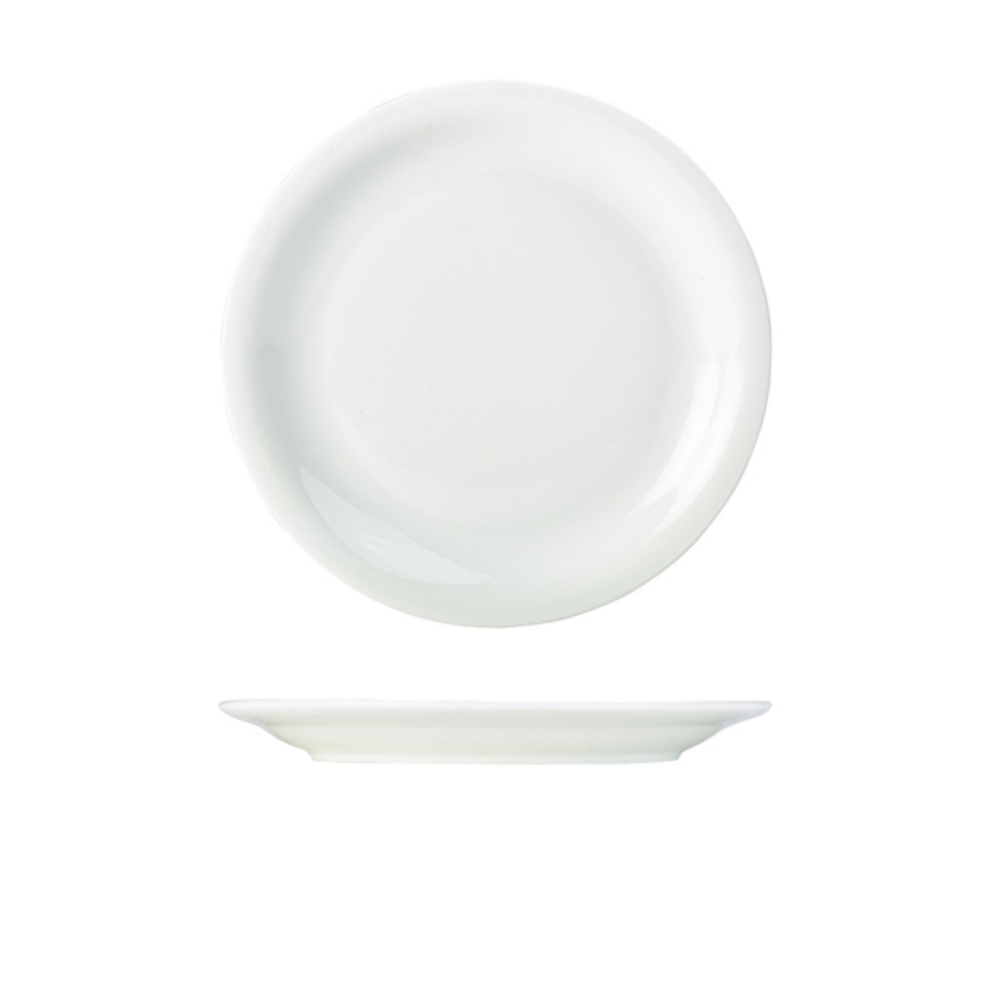 Picture of Genware Porcelain Narrow Rim Plate 24cm/ 9.25" - Pack of 6 - 160324