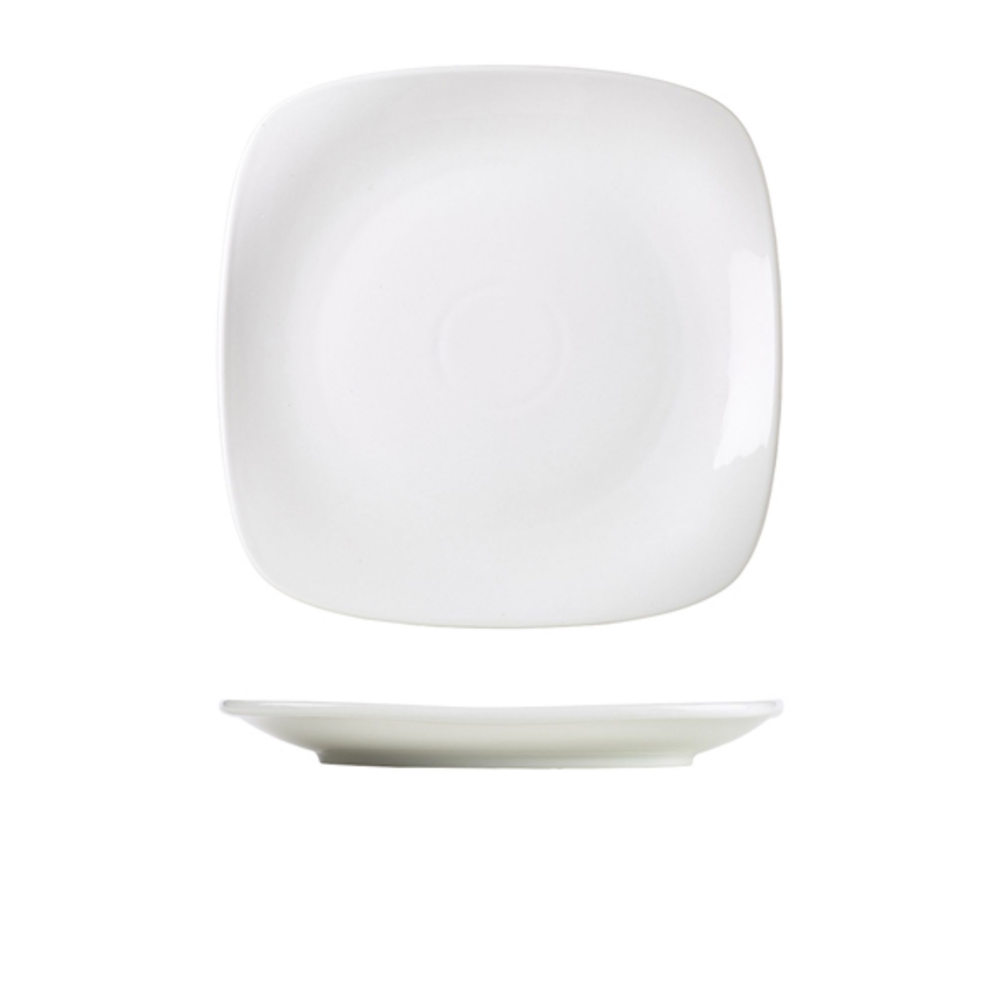 Picture of Genware Porcelain Rounded Square Plate 25cm/ 9.75" - Pack of 6 - 184525