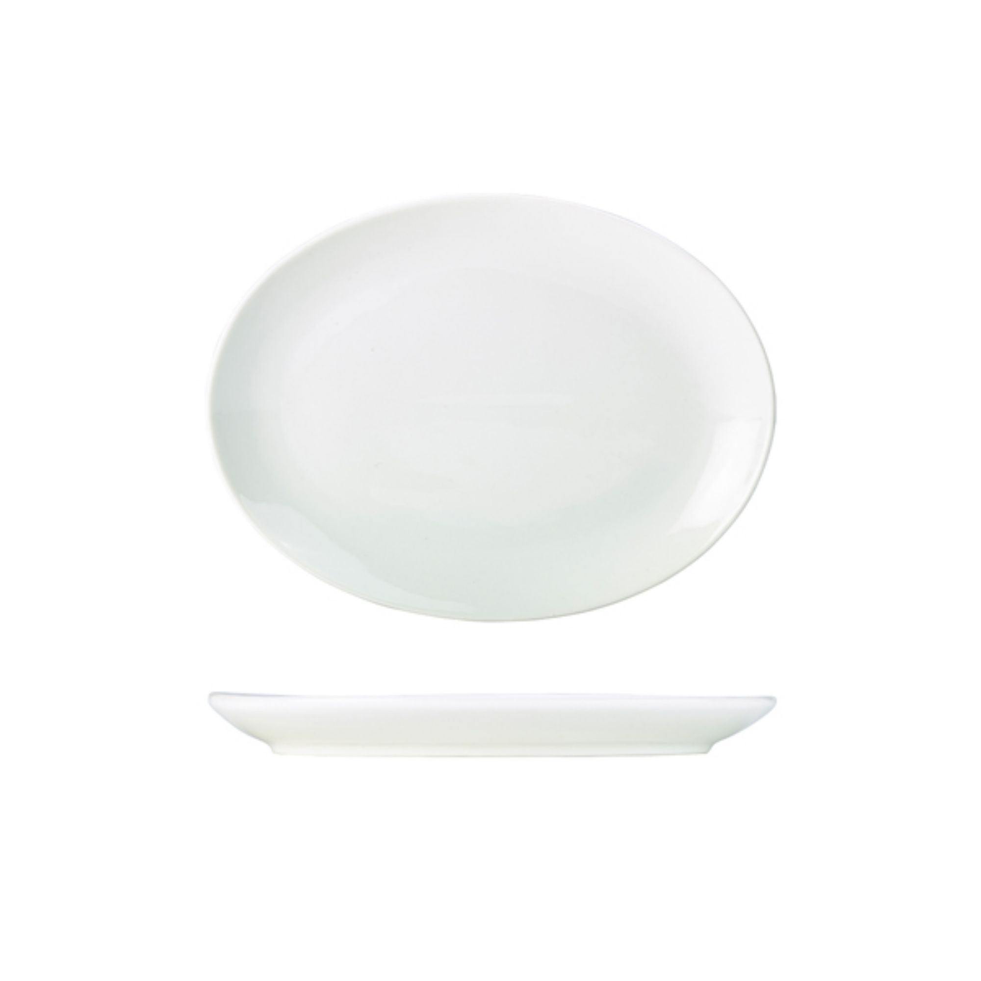 Picture of Genware Porcelain Oval Plate 25.4cm/ 10" - Pack of 6 - 112125