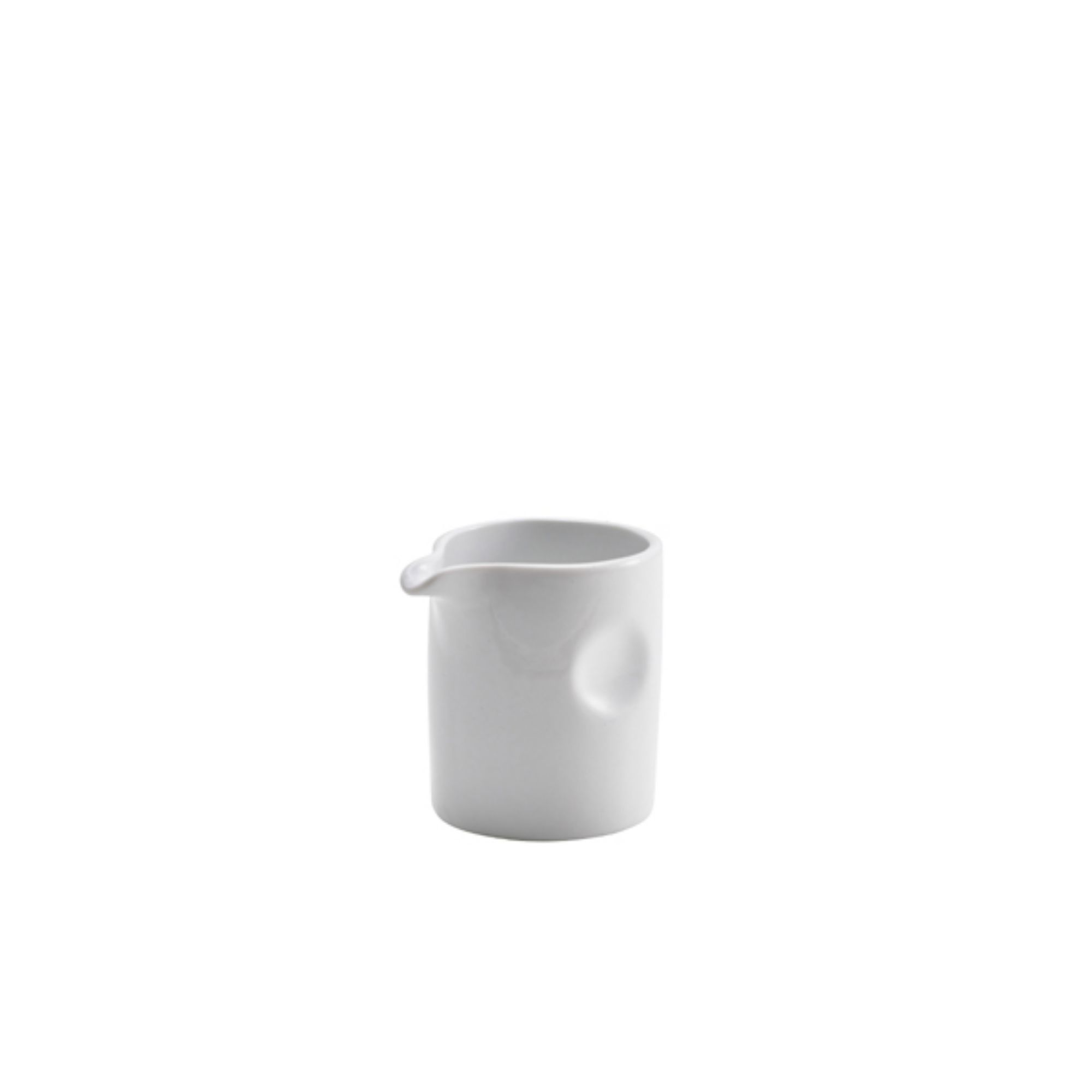Picture of Genware Porcelain Pinched Solid Milk Jug 8.5cl/ 3oz - Pack of 12 - 21-102