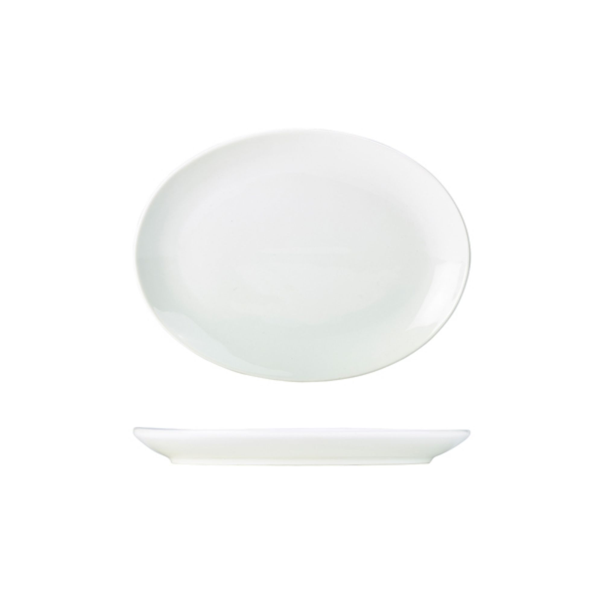 Picture of Genware Porcelain Oval Plate 24cm/ 9.5" - Pack of 6 - 112124