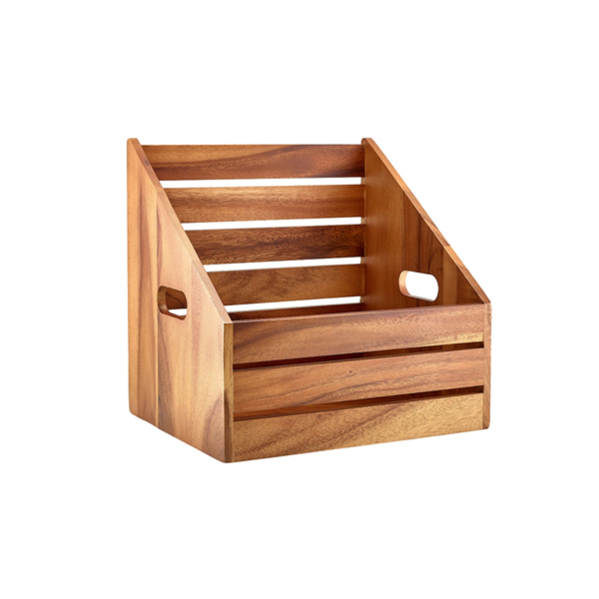 Picture of GenWare Acacia Wood Angled Crate GN 1/2 - RSR-W3226A