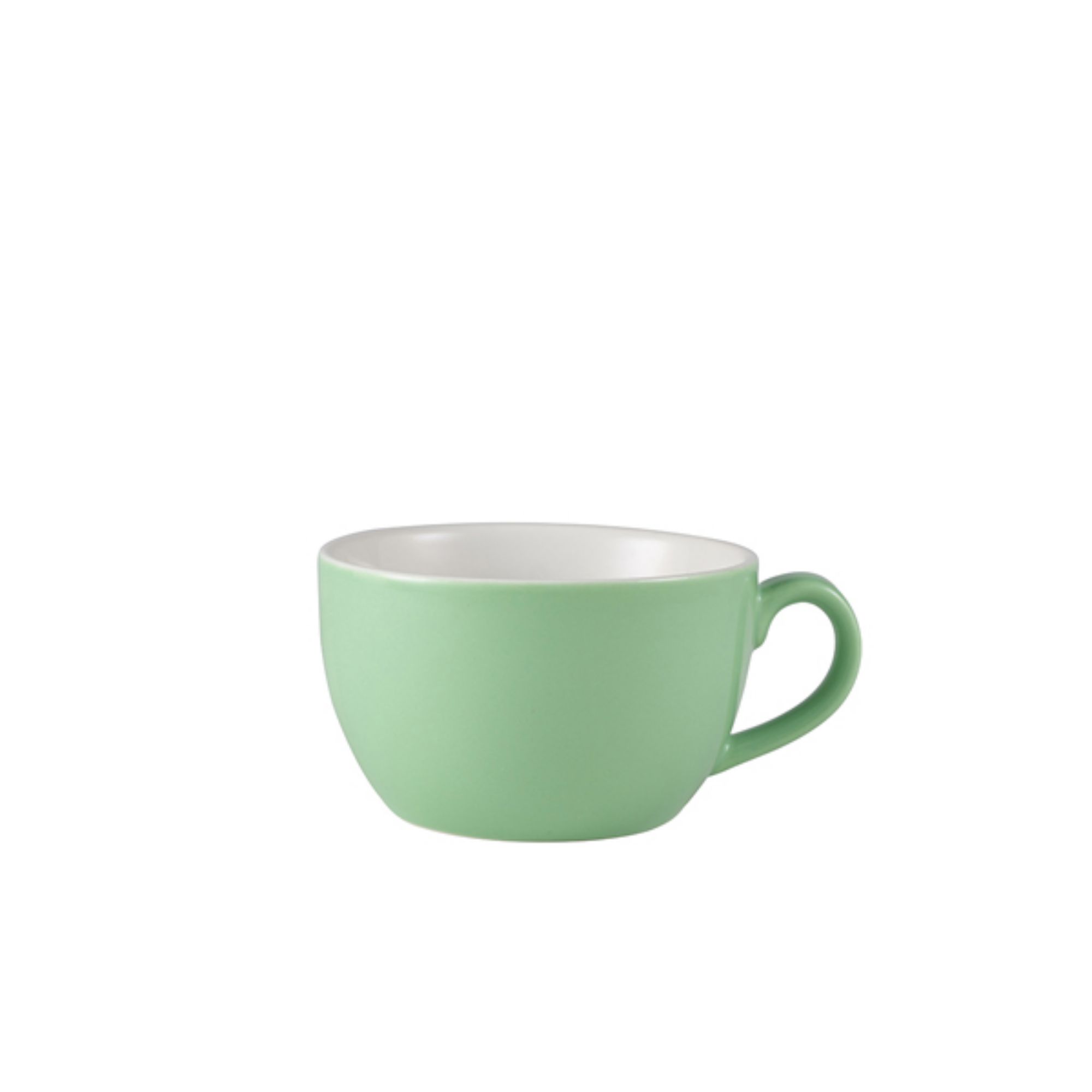 Picture of Genware Porcelain Green Bowl Shaped Cup 25cl/ 8.75oz - Pack of 6 - 322125GR