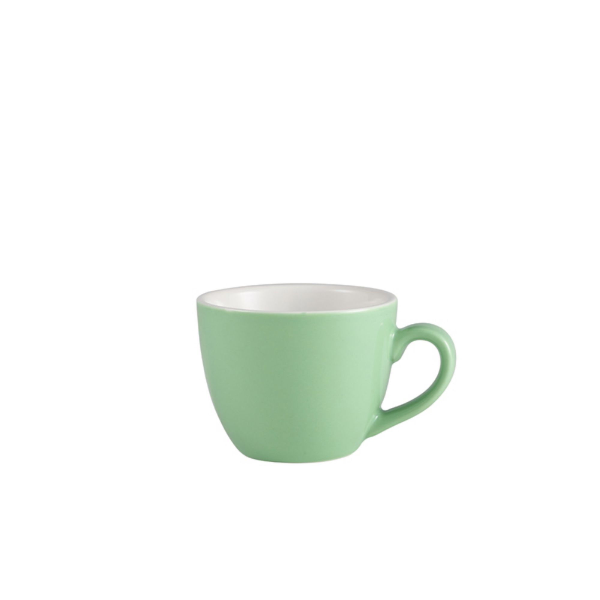 Picture of Genware Porcelain Green Bowl Shaped Cup 9cl/ 3oz - Pack of 6 - 312109GR