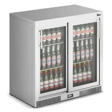 Picture of IMC Mistral M90 Bottle Cooler [Front Load] - Sliding Glass Doors - Stainless Steel Frame - H 900 mm - W 900 mm - 0.46 kW