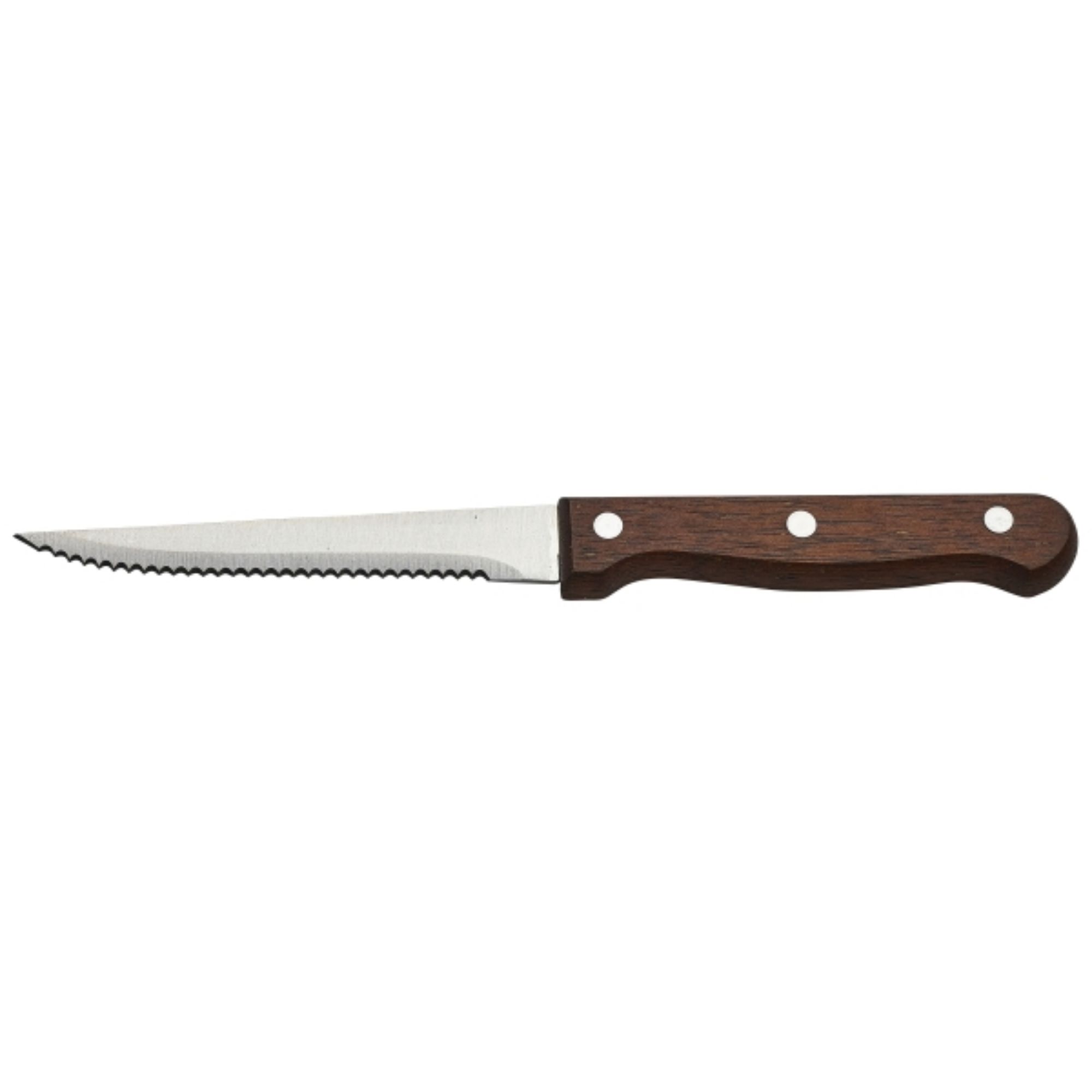 Picture of Steak Knife Dark Wood Handle Full Tang (Dozen) - STK-WDN
