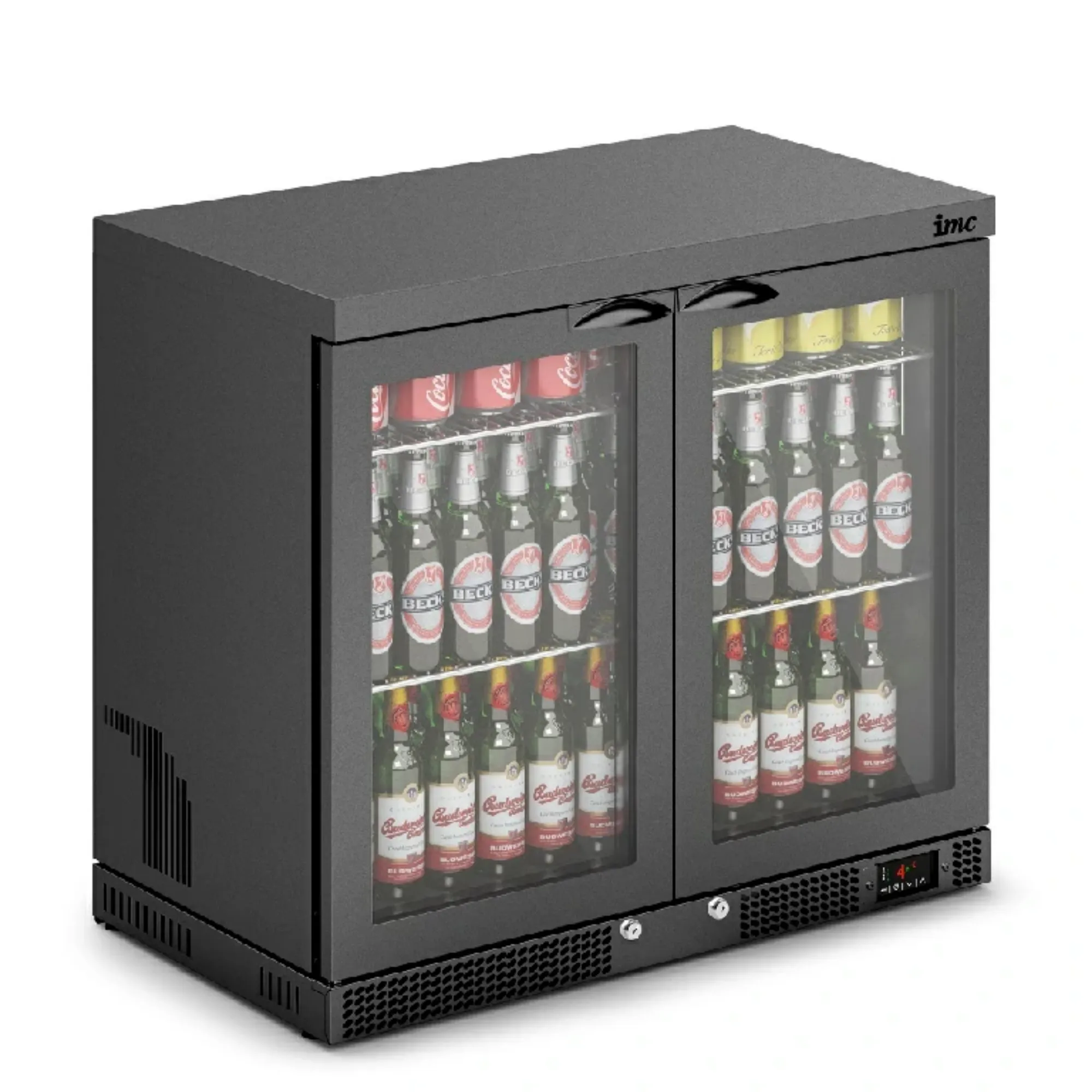 Picture of IMC Mistral M90 Bottle Cooler [Front Load] - Glass Door - Black Painted Frame - H 800 mm - W 900 mm - 0.232 kW - F77/252/B