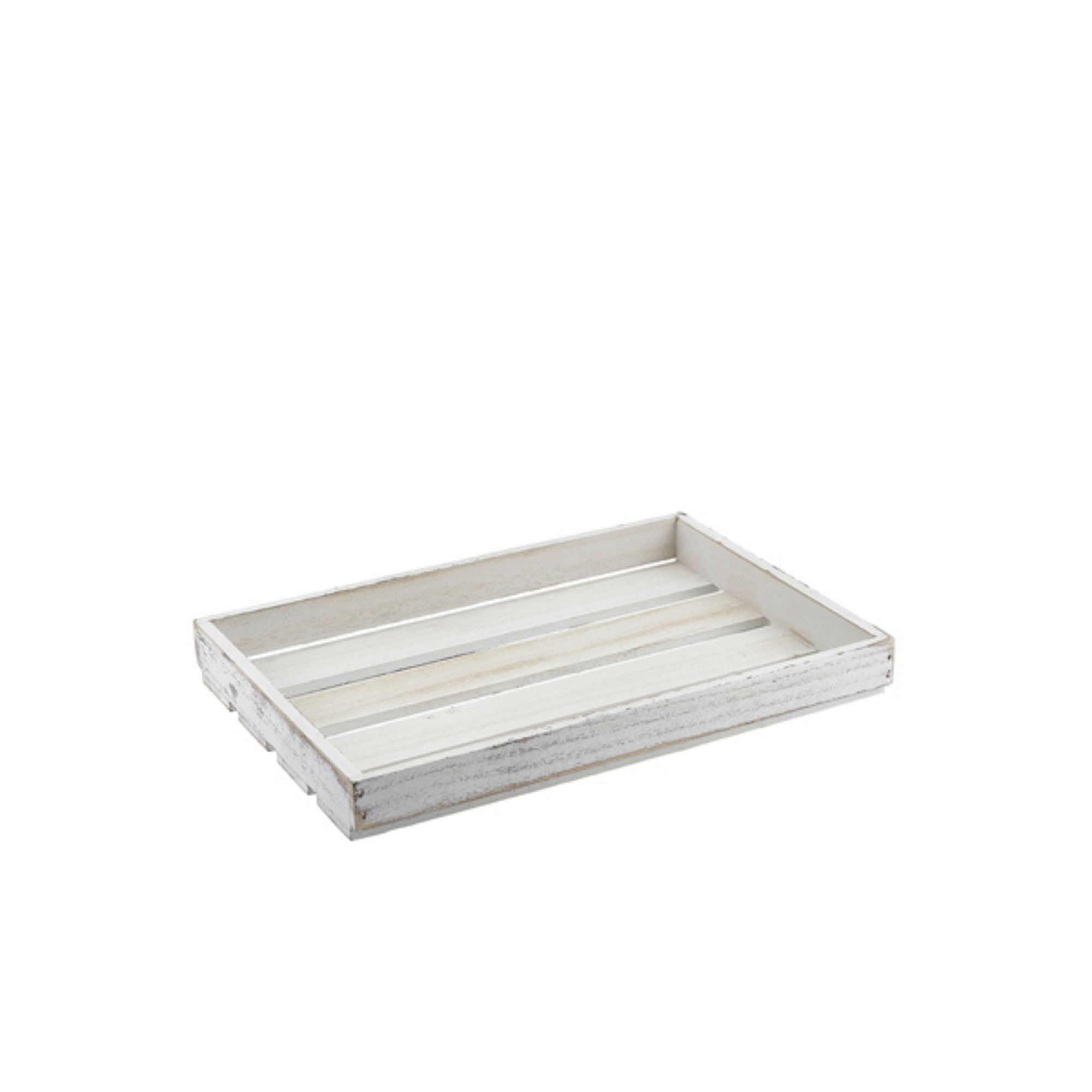 Picture of Genware White Wash Wooden Crate 35 x 23 x 4cm - TR225LW