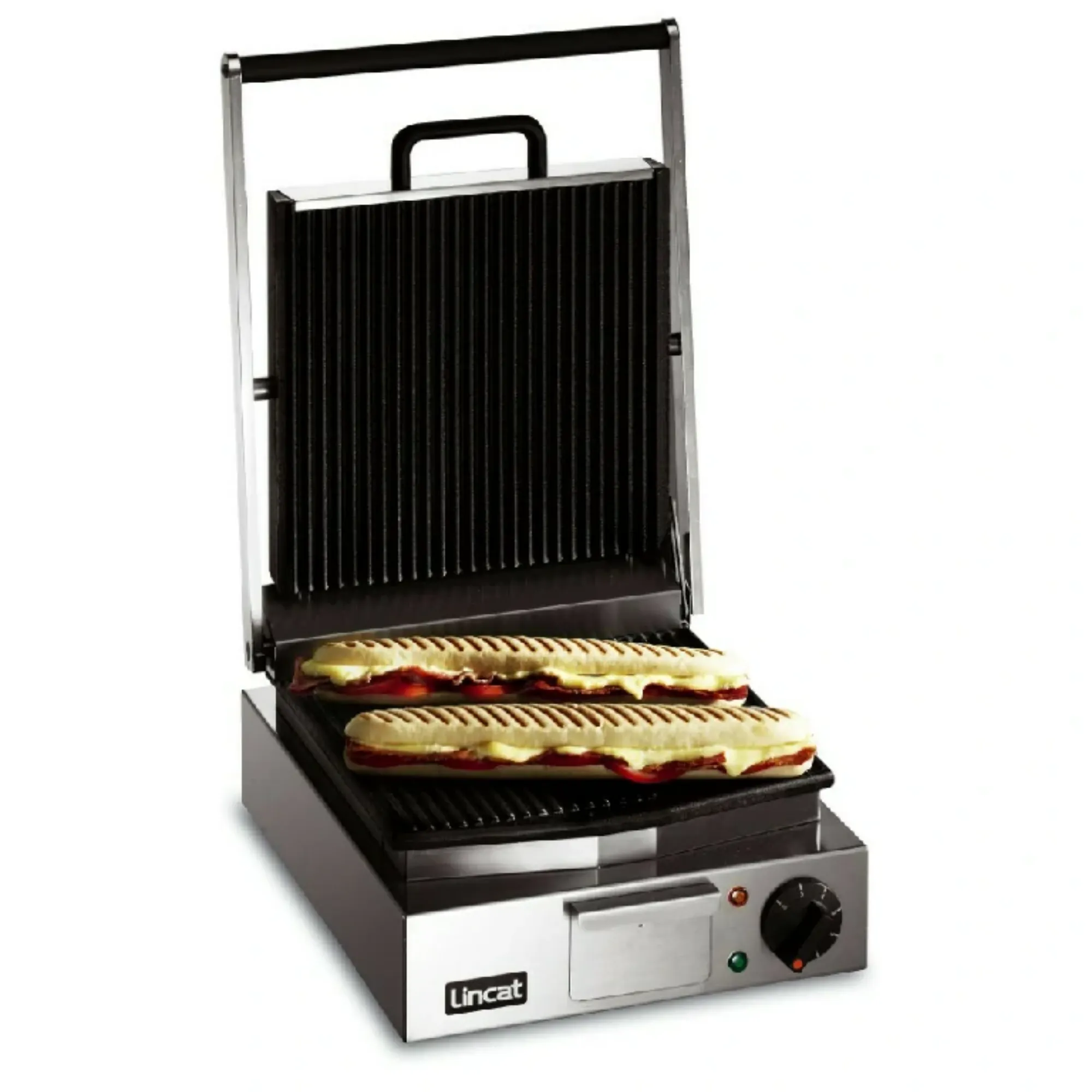 Picture of Lincat Lynx 400 Electric Counter-top Single Panini Grill - Ribbed Upper & Lower Plates - W 310 mm - 2.25 kW - LPG