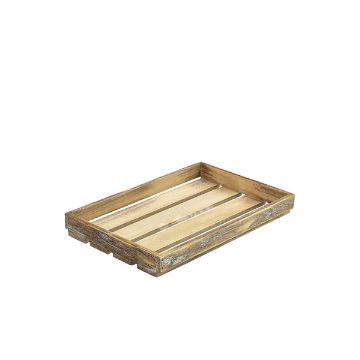 Picture of Genware Dark Rustic Wooden Crate 35 x 23 x 4cm