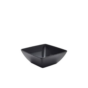 Picture of GenWare Melamine Black Curved Square Bowl 26.2cm