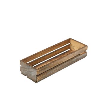 Picture of Genware Dark Rustic Wooden Crate 34 x 12 x 7cm