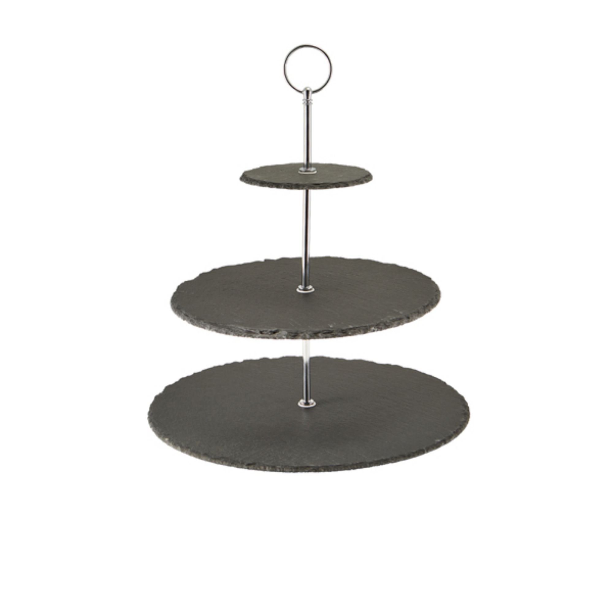 Picture of Genware Slate 3-Tier Cake Stand 12/25/30cm - SLT-3TCS