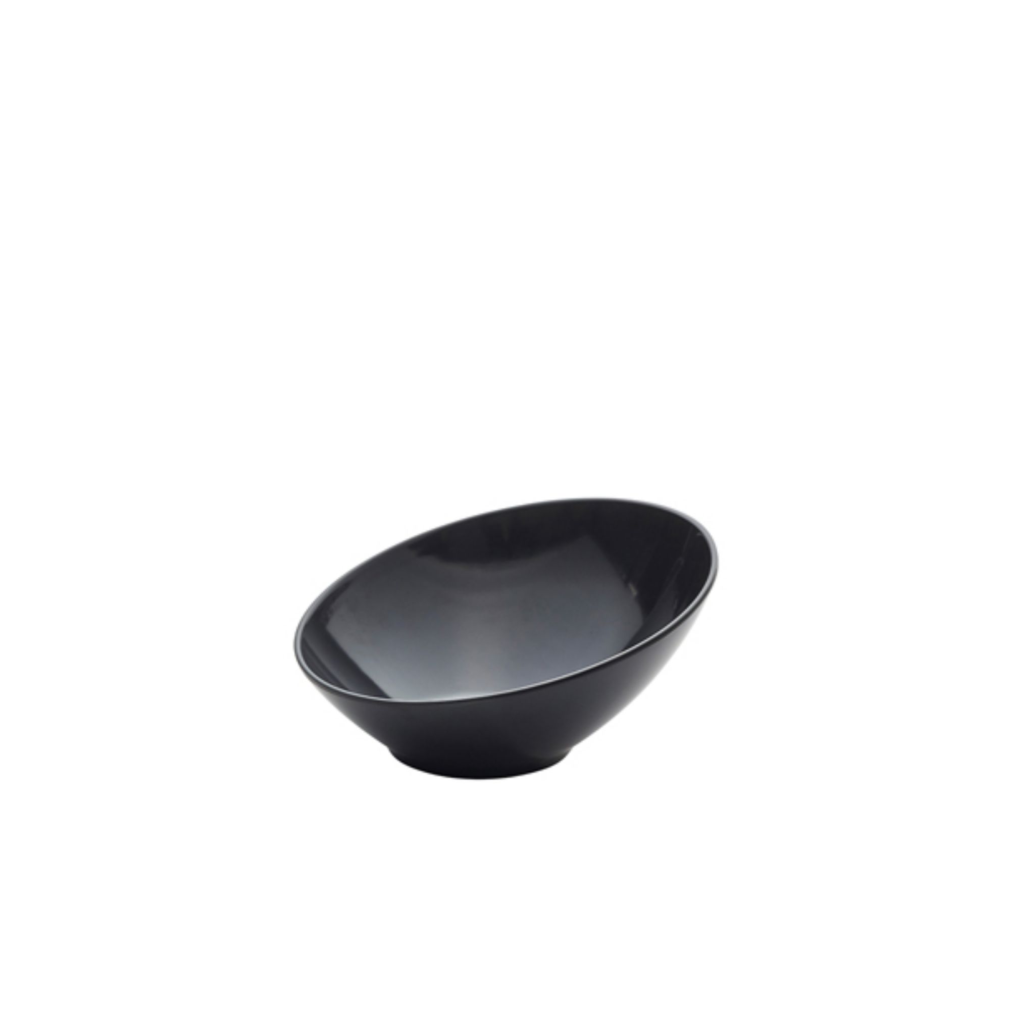 Picture of GenWare Melamine Black Slanted Buffet Bowl 21cm - MELSLB-21BK