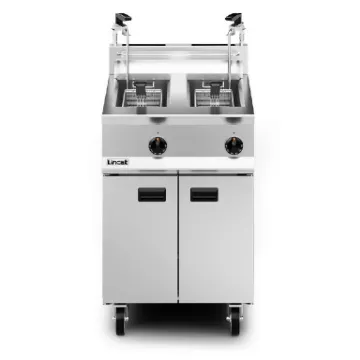 Picture of Lincat Opus 800 Propane Gas Free-standing Twin Tank Fryer with Pumped Filtration - 2 Baskets - W 600 mm - 32.0 kW