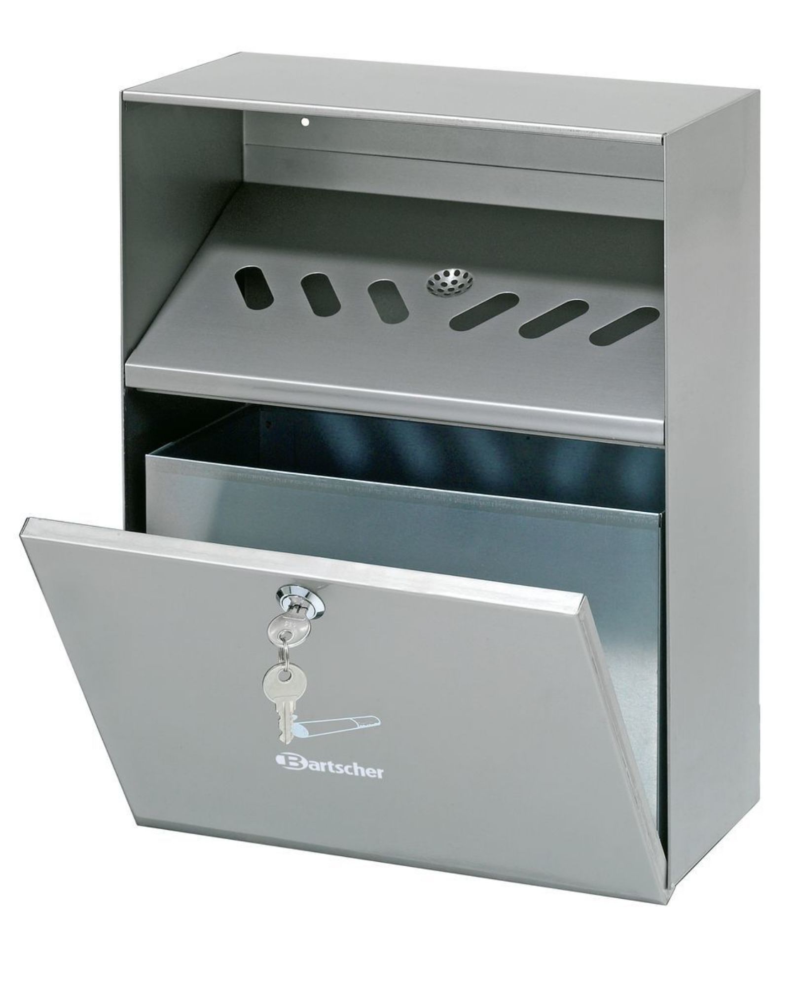 Picture of Bartscher Wall-mounted ashtray, silver