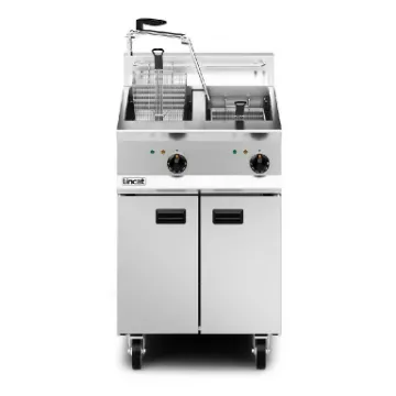 Picture of Lincat Opus 800 Electric Free-standing Twin Tank Fryer with Pumped Filtration - 2 Baskets - W 600 mm - 24.0 kW