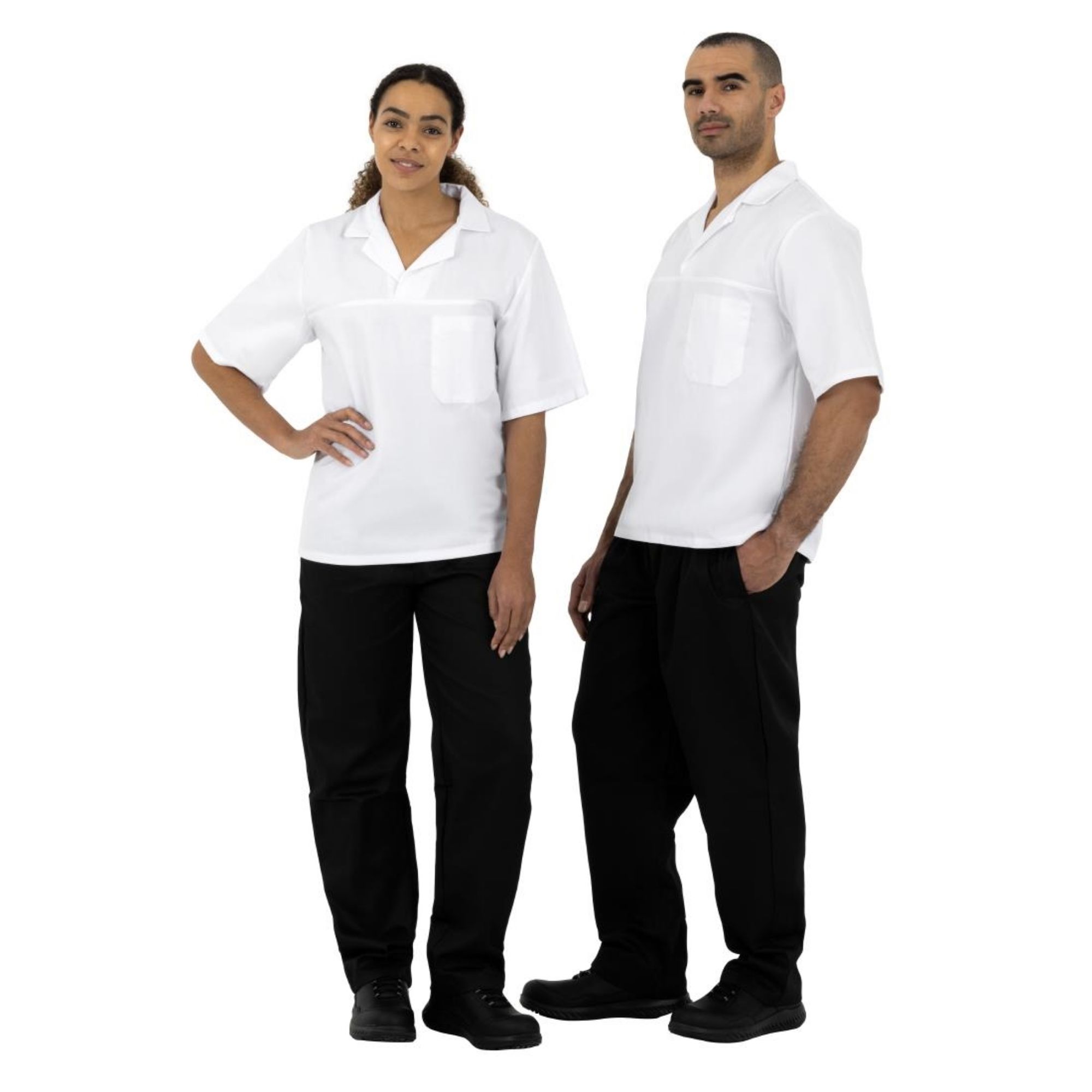 Picture of Whites Vegas Chef Trousers Polycotton Black L (5 Pack)