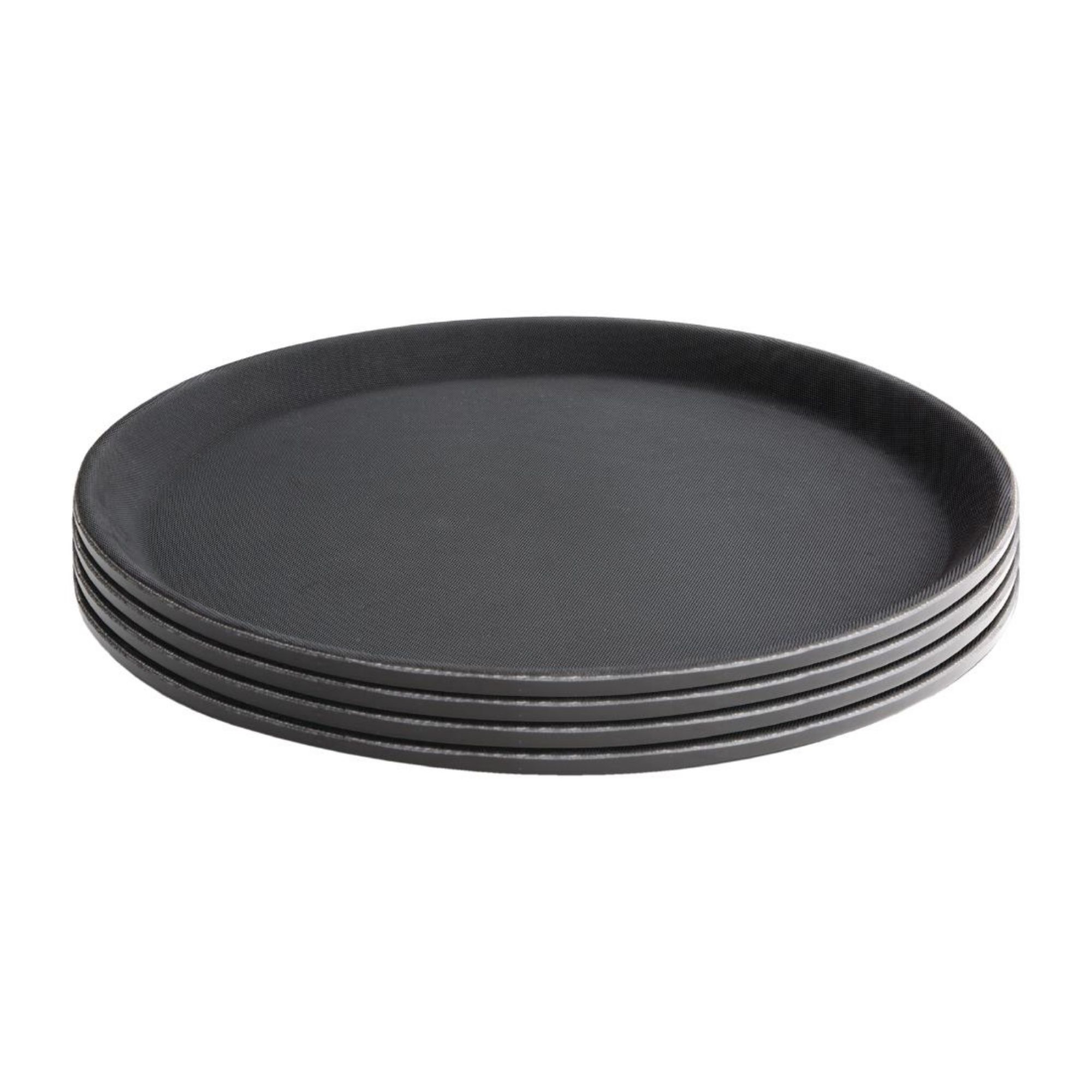 Picture of Olympia Kristallon Fibreglass Round Non-Slip Tray Black 280mm
