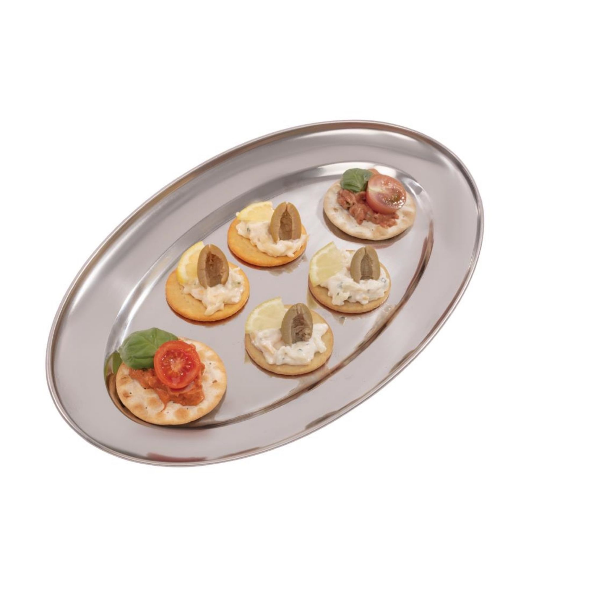 Picture of Olympia Stainless Steel Oval Serving Tray 350mm