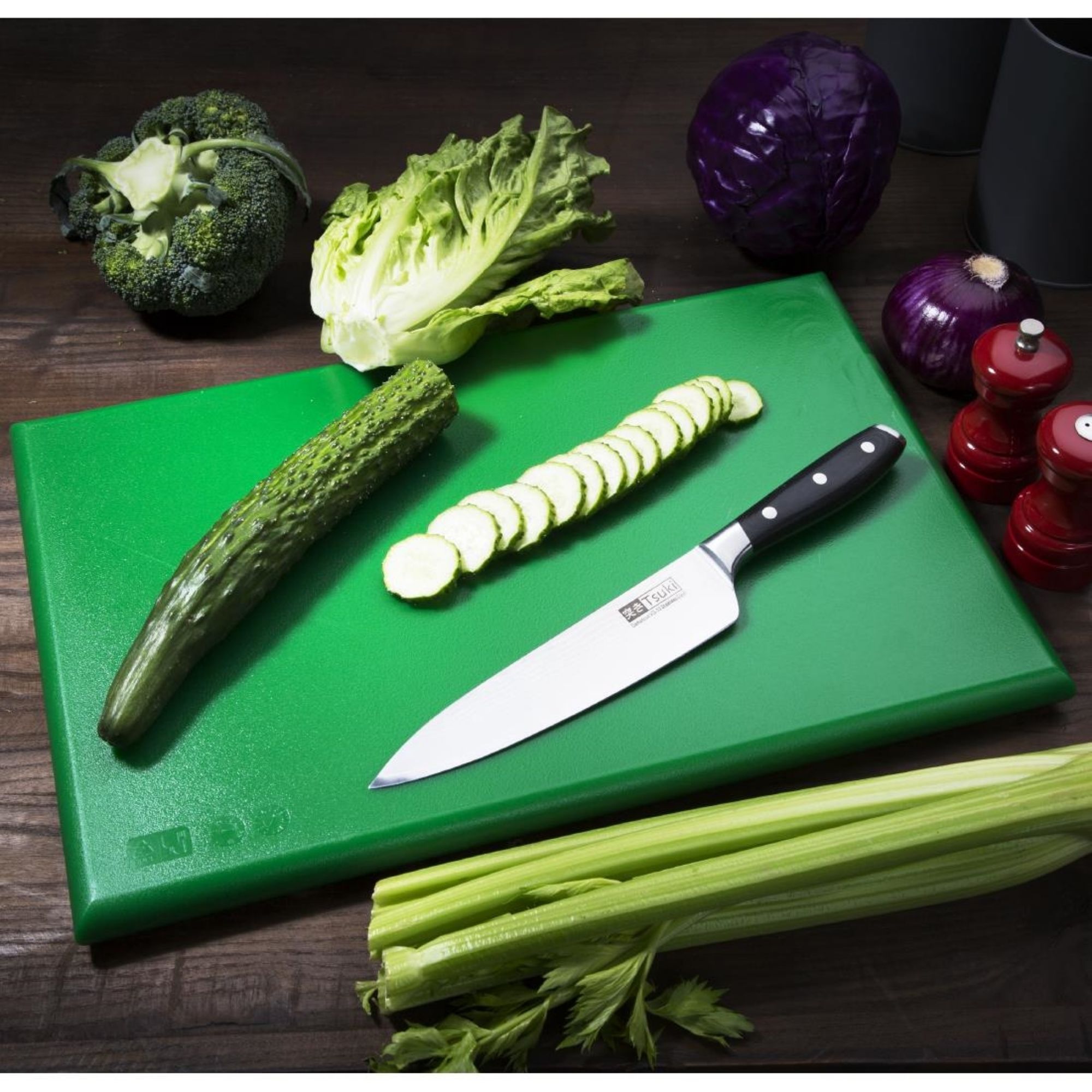 Picture of Hygiplas Thick High Density Green Chopping Board Standard 450x300x25mm