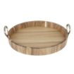Picture of Olympia Round Tray Acacia Wood with Metal Handles 440x405x100mm - HX393