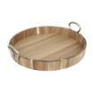 Picture of Olympia Round Tray Acacia Wood with Metal Handles 440x405x100mm - HX393
