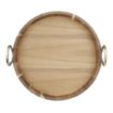 Picture of Olympia Round Tray Acacia Wood with Metal Handles 440x405x100mm - HX393