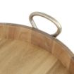 Picture of Olympia Round Tray Acacia Wood with Metal Handles 440x405x100mm - HX393