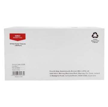 Picture of Nisbets Essentials White Hand Towels 1ply - 100 Sheets (36 Pack)