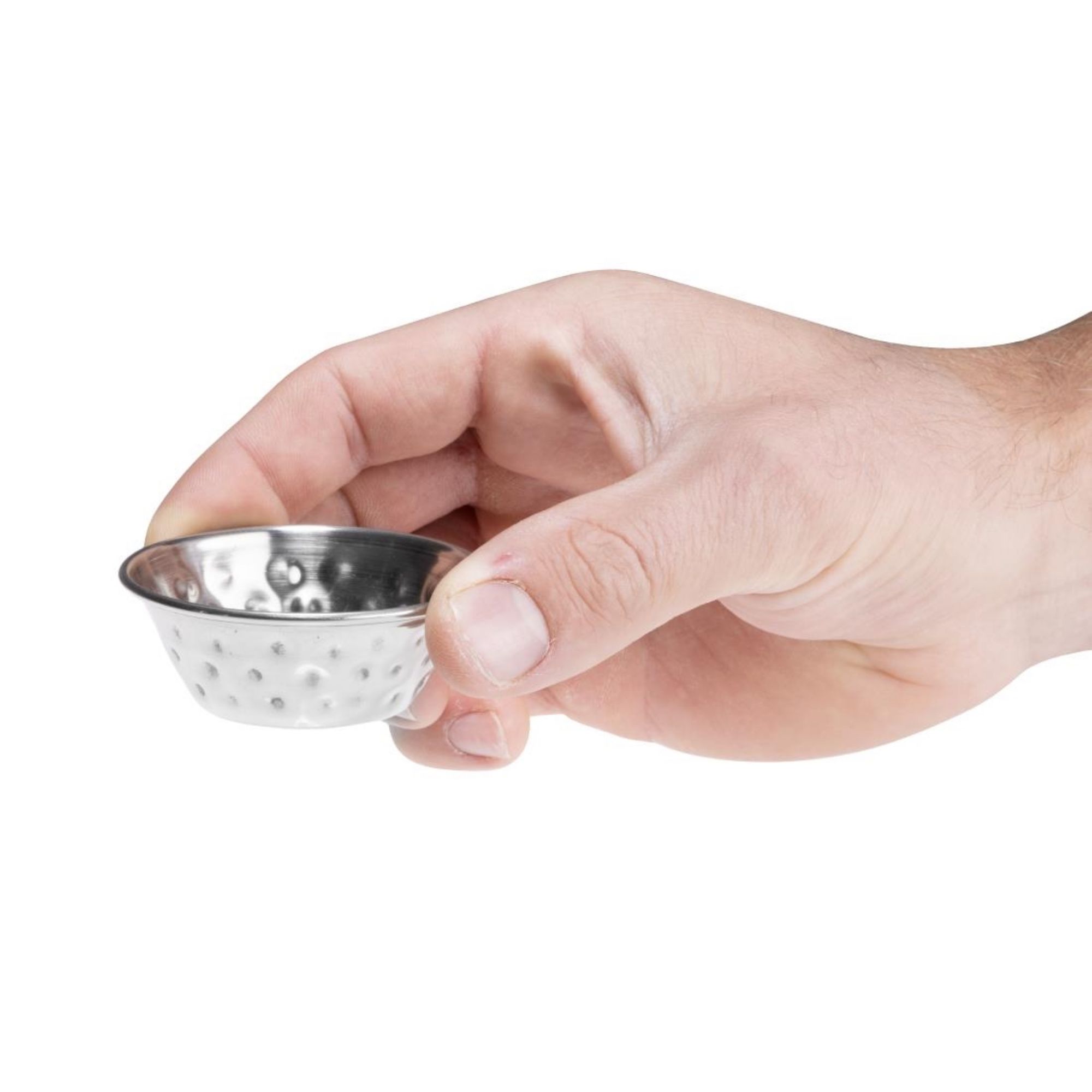 Picture of Olympia Hammered Stainless Steel Sauce Cups 45ml (Pack of 12)