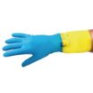 Picture of MAPA Alto 405 Liquid-Proof Heavy-Duty Janitorial Gloves Blue & Yellow Medium - FA296-M