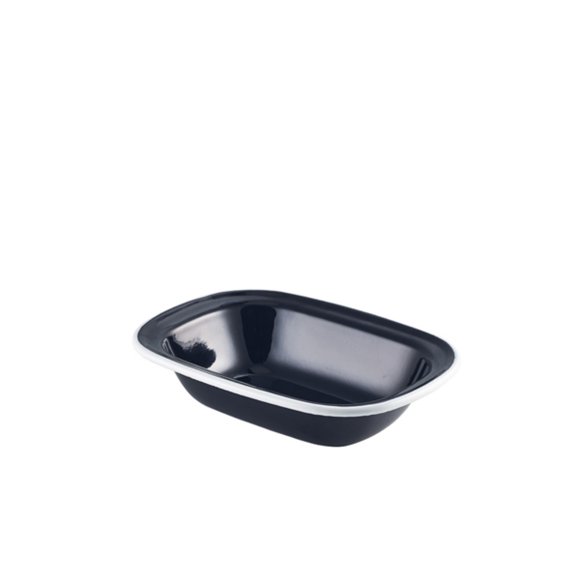Picture of Enamel Pie Dish Black with White Rim 18cm - Pack of 12 - 44018BK