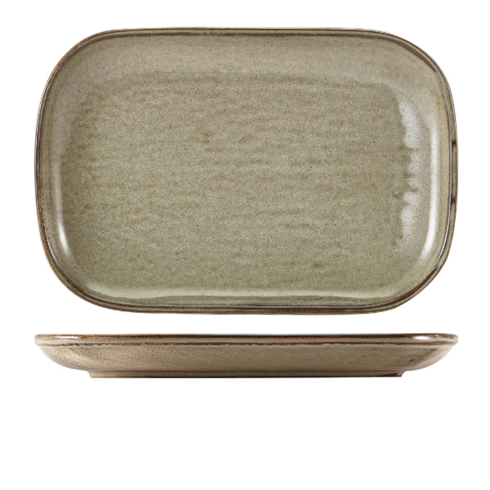 Picture of Terra Porcelain Grey Rectangular Plate 34.5 x 23.5cm - Pack of 6 - RP-PG34