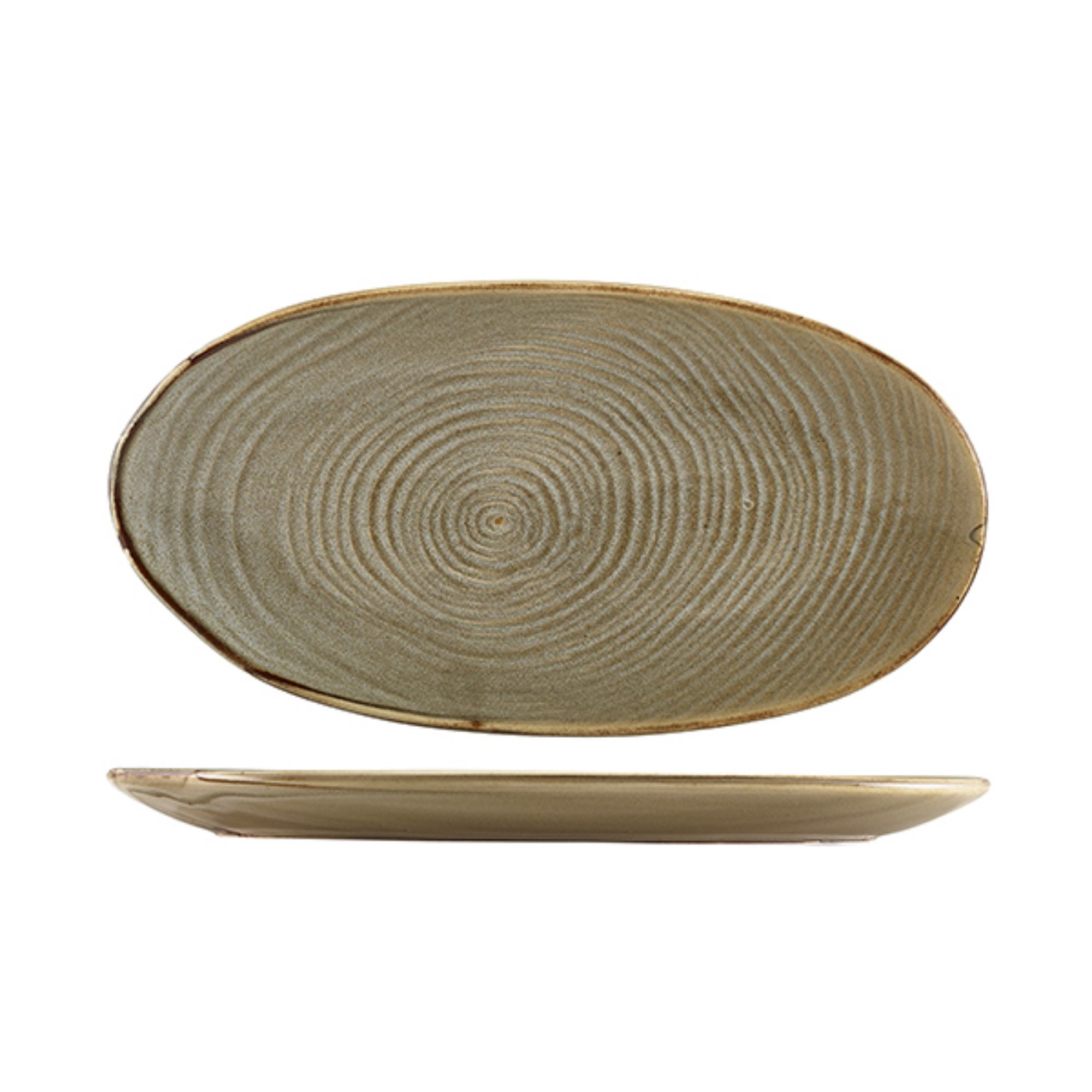 Picture of Terra Porcelain Grey Organic Platter 31cm - Pack of 6 - PL-PGG31