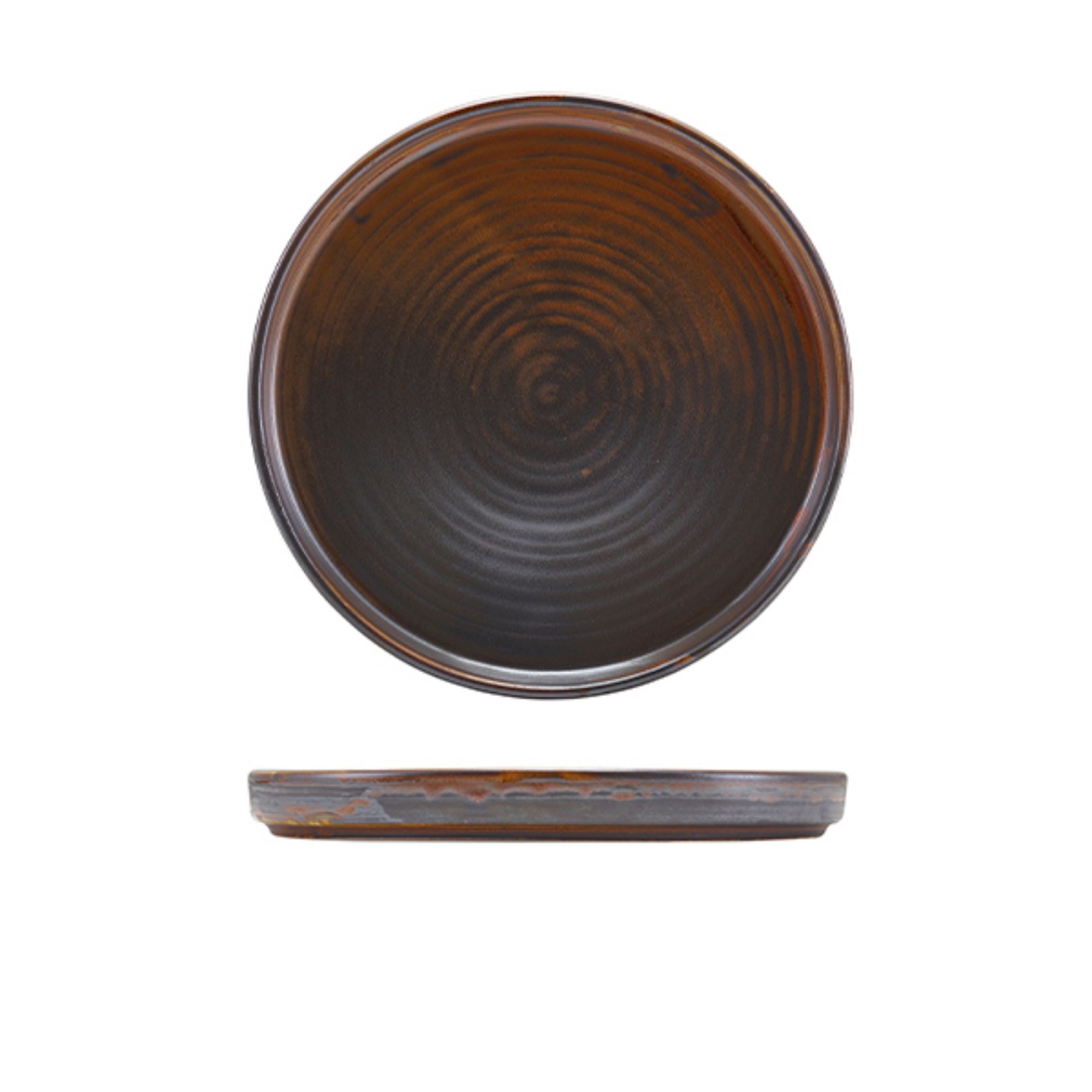 Picture of Terra Porcelain Rustic Copper Low Presentation Plate 21cm - Pack of 6 - LP-PRC21