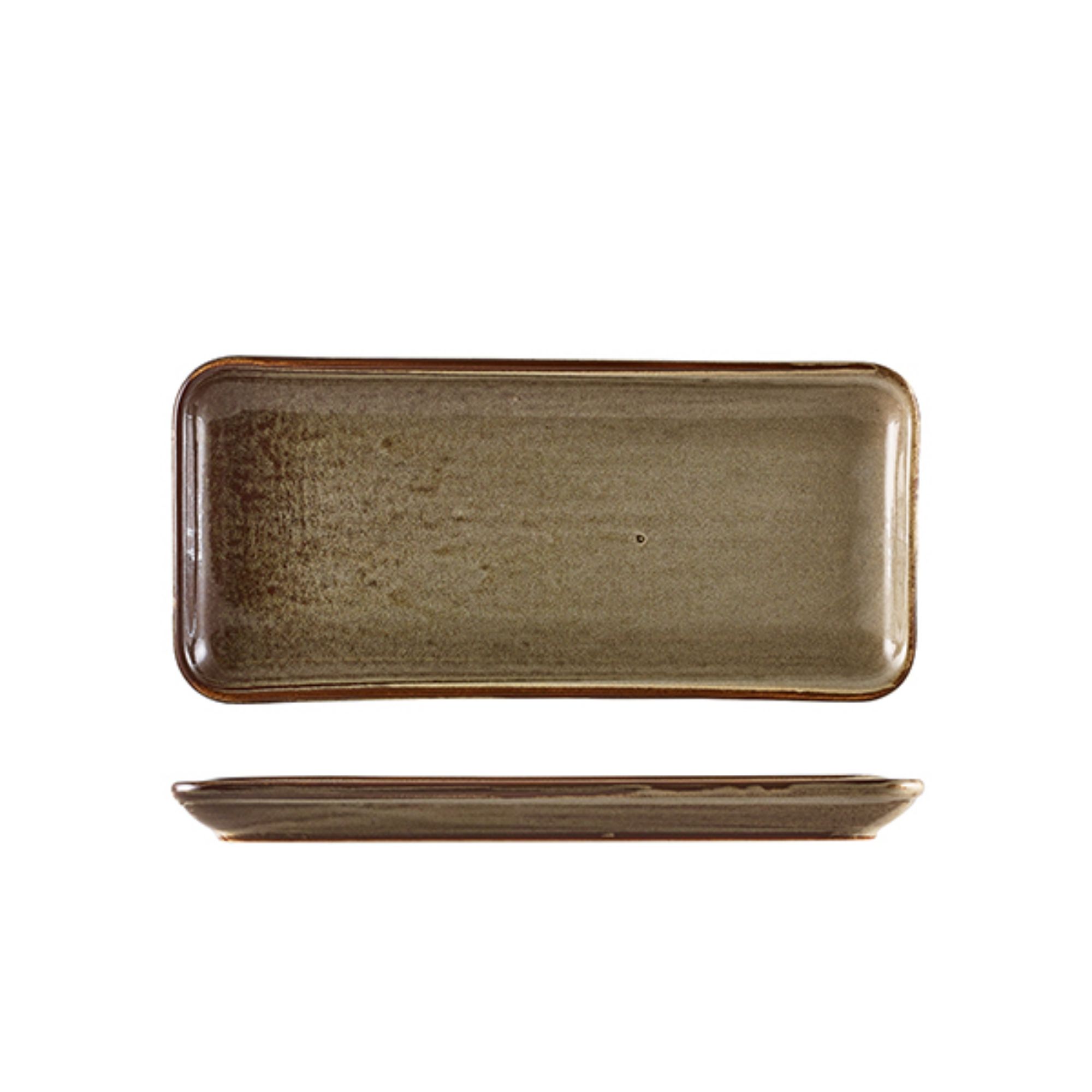 Picture of Terra Porcelain Grey Narrow Rectangular Platter 27 x 12.5cm - Pack of 6 - NR-PG27