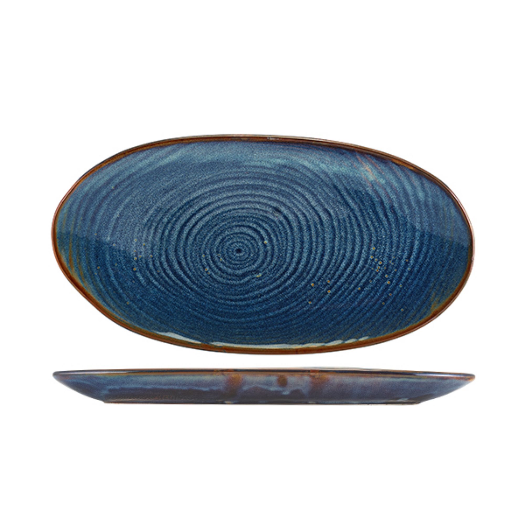 Picture of Terra Porcelain Aqua Blue Organic Platter 31cm - Pack of 6 - PL-PBLG31