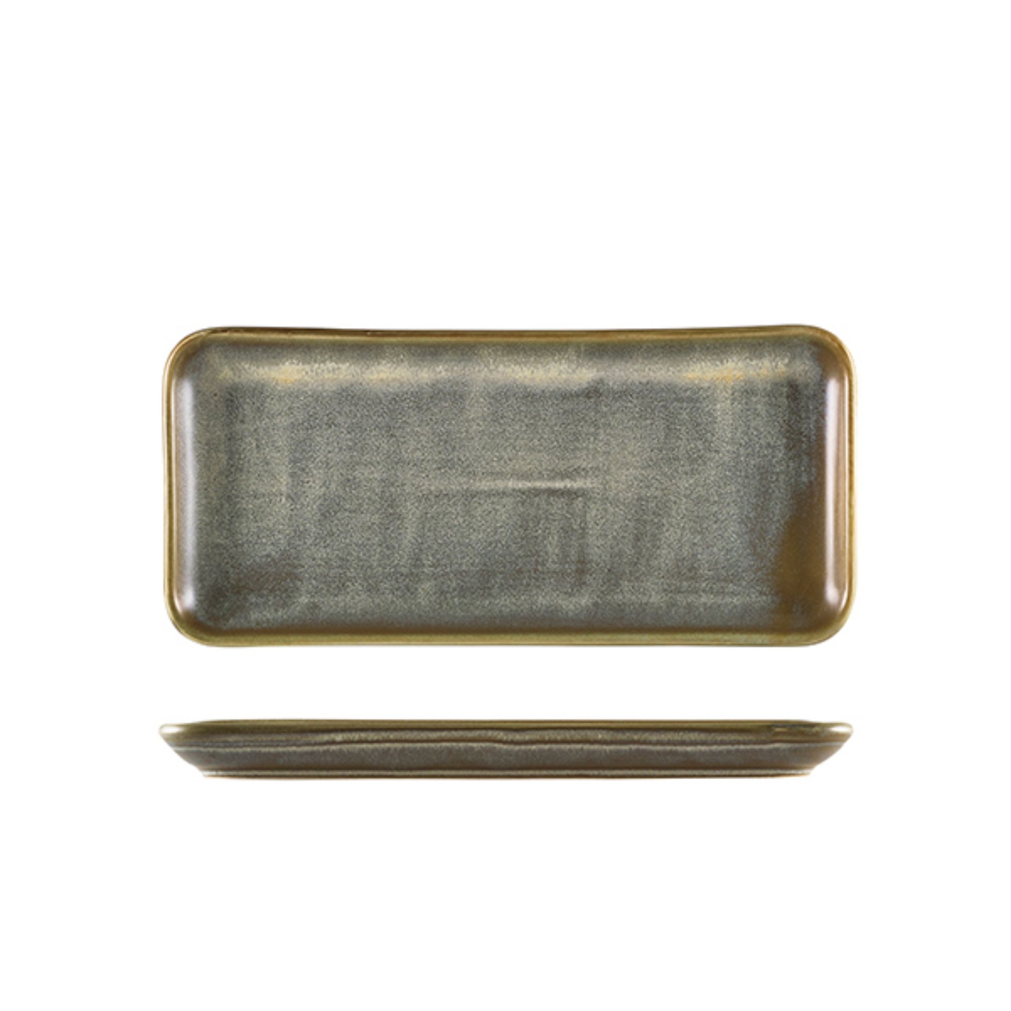 Picture of Terra Porcelain Matt Grey Narrow Rectangular Platter 27 x 12.5cm - Pack of 6 - NR-PMG27