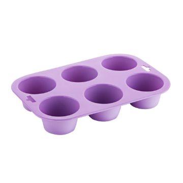 Picture of Hygiplas Flexible Silicone Six Hole Purple Muffin Pan