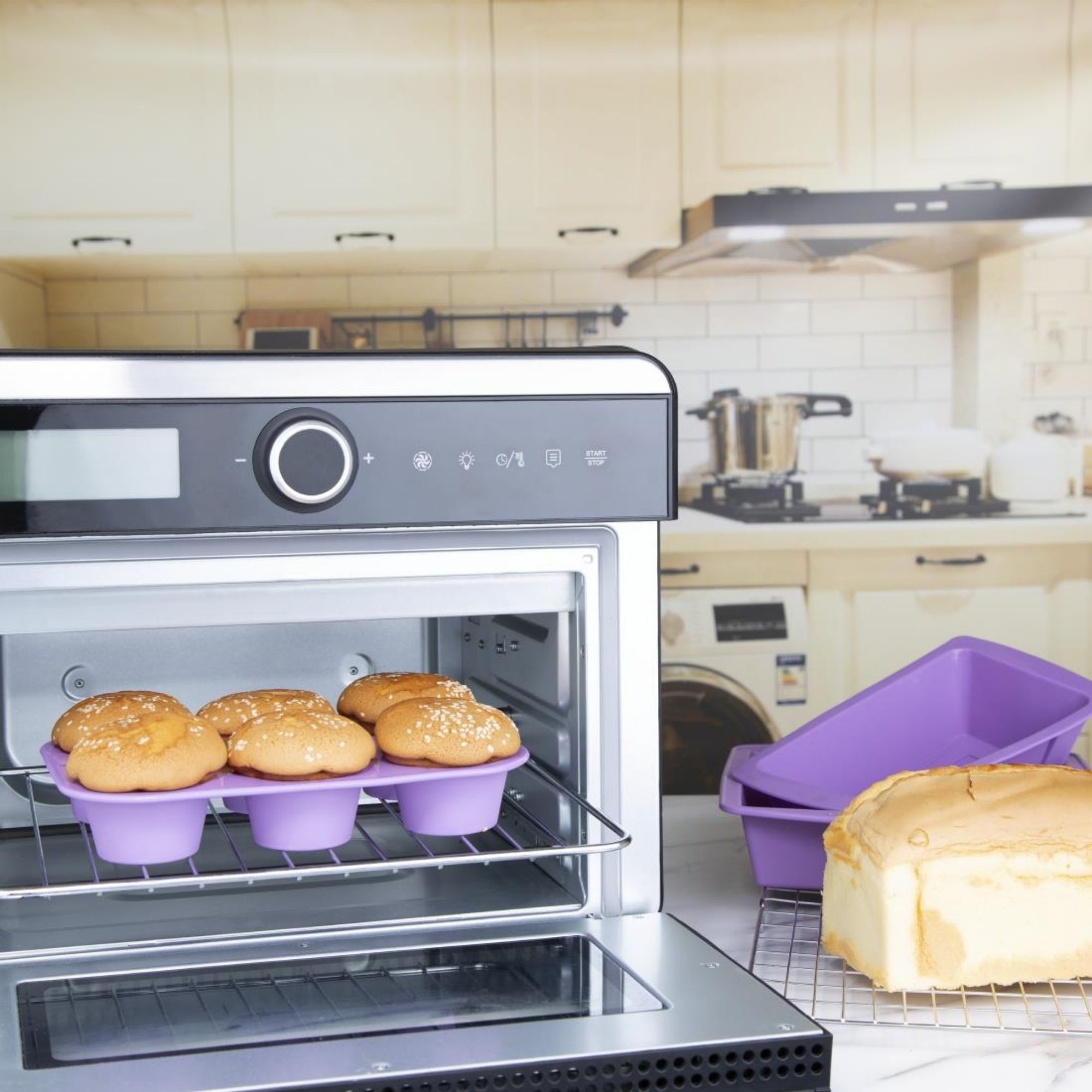 Picture of Hygiplas Flexible Silicone Six Hole Purple Muffin Pan