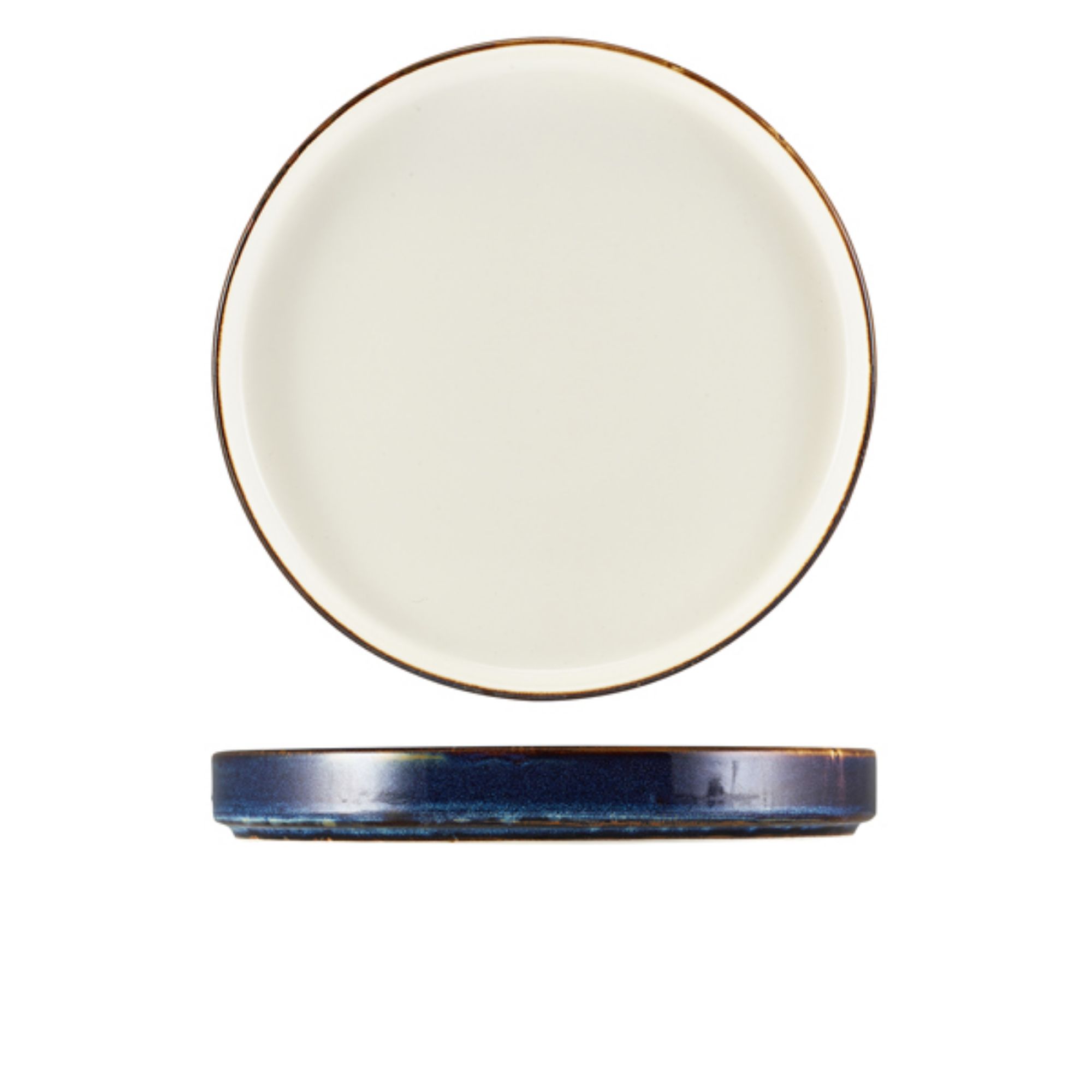 Picture of Terra Porcelain Aqua Blue Two Tone Presentation Plate 26cm - Pack of 6 - PRT-PBL26