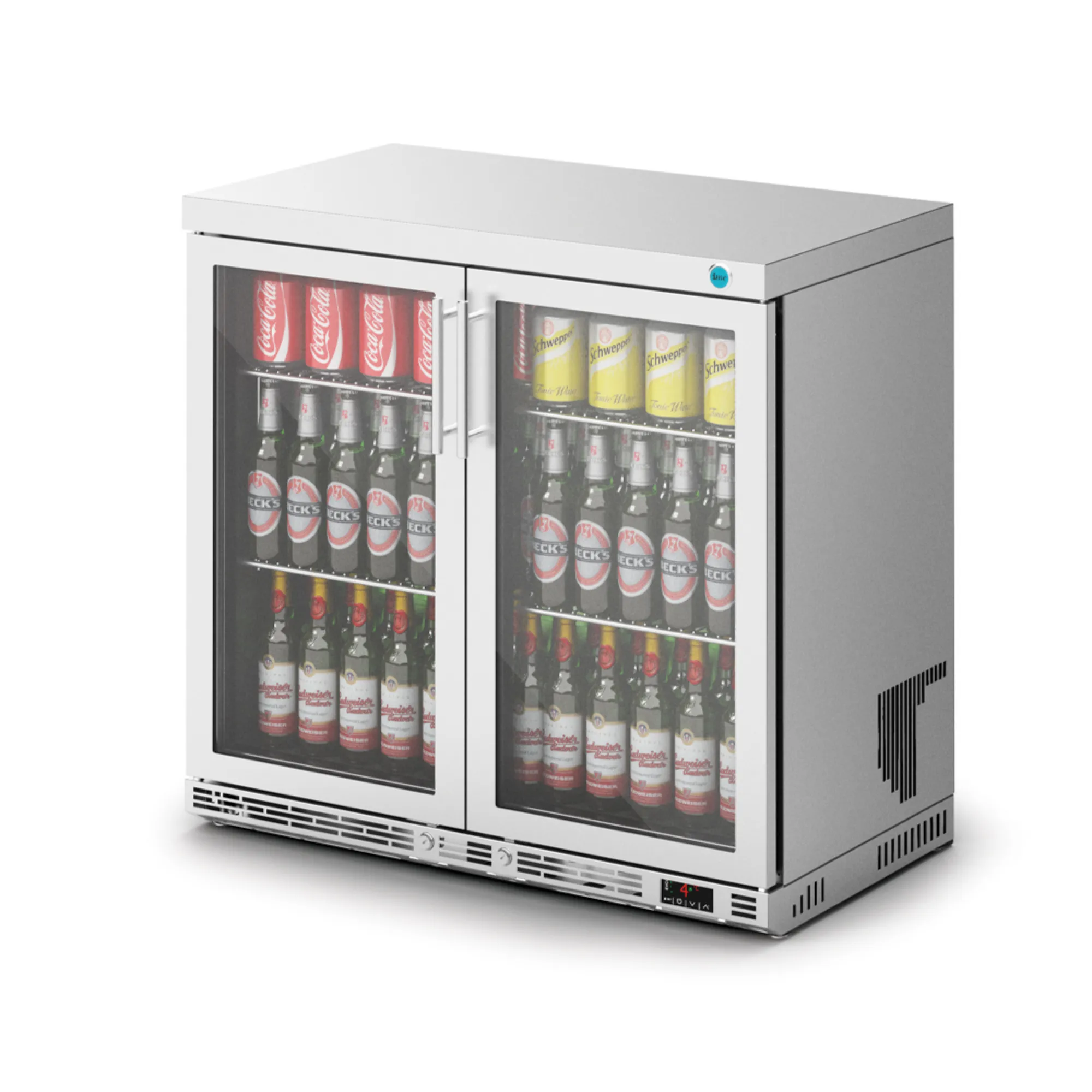 Picture of IMC Ventus V90 Bottle Cooler [Front Load] - Glass Door - Stainless Steel Frame - H 850 mm - W 900 mm - R290 - F76/251