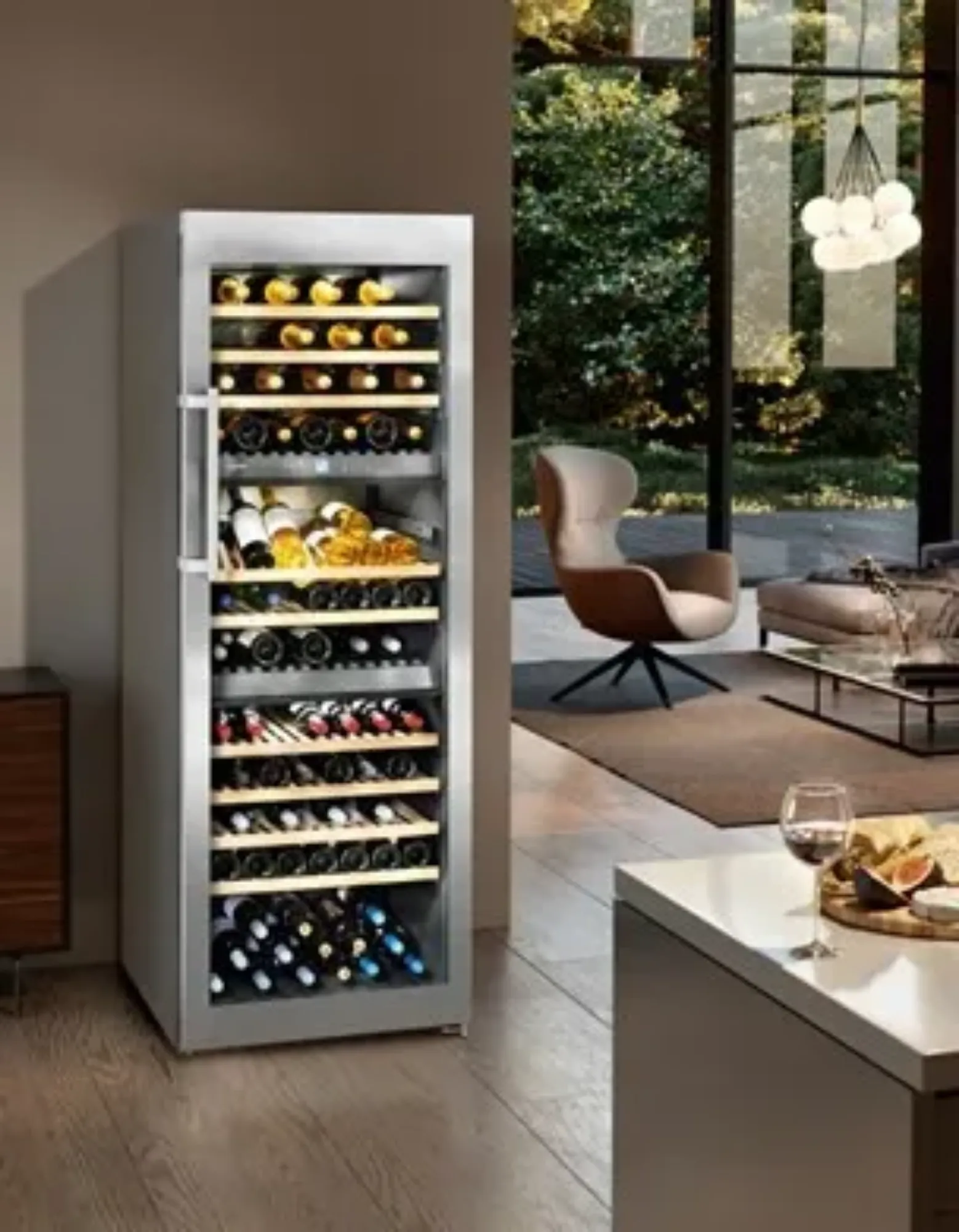 Picture of Liebherr WTES5872 Glazed Stainless Steel Wine Cabinet 578 Litres