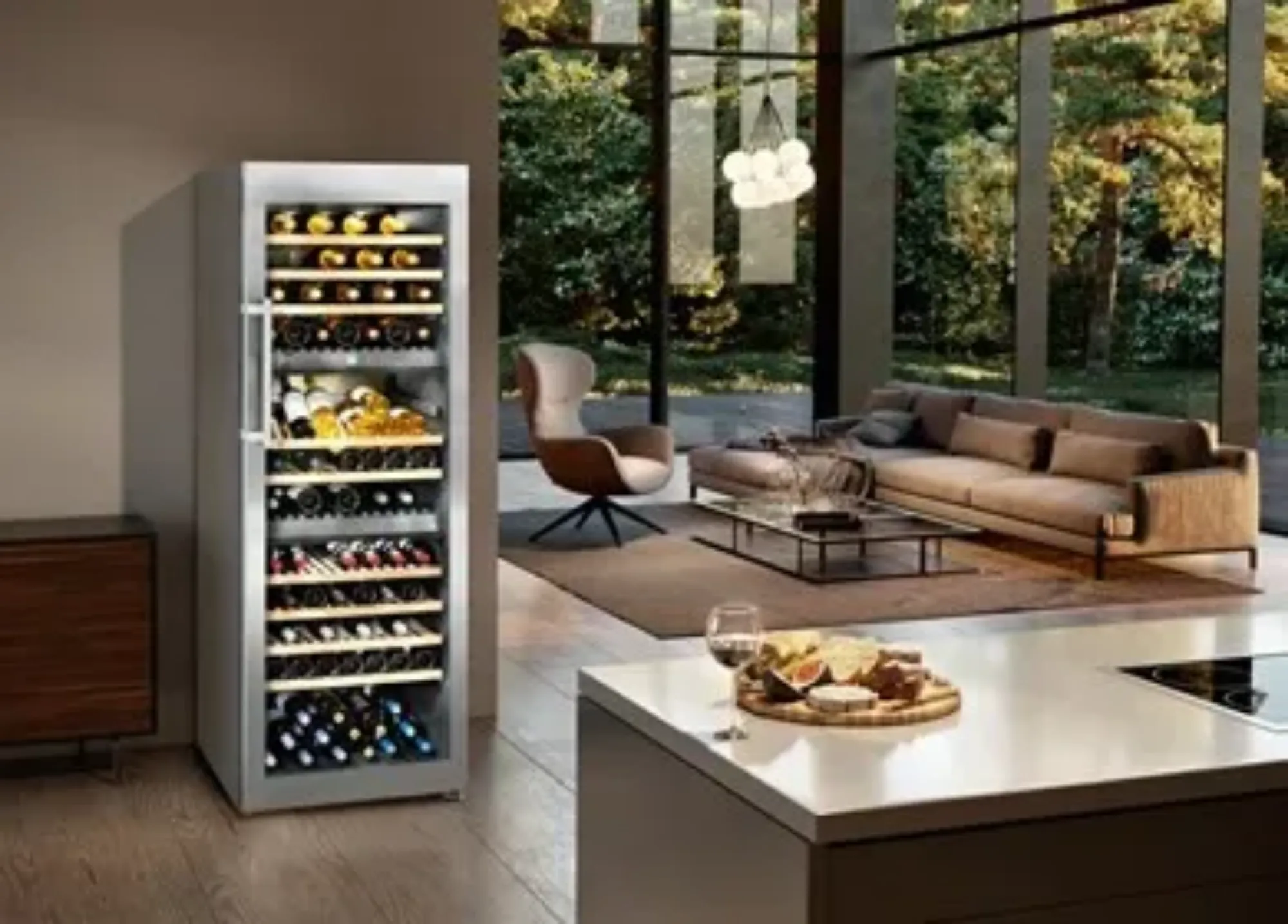 Picture of Liebherr WTES5872 Glazed Stainless Steel Wine Cabinet 578 Litres