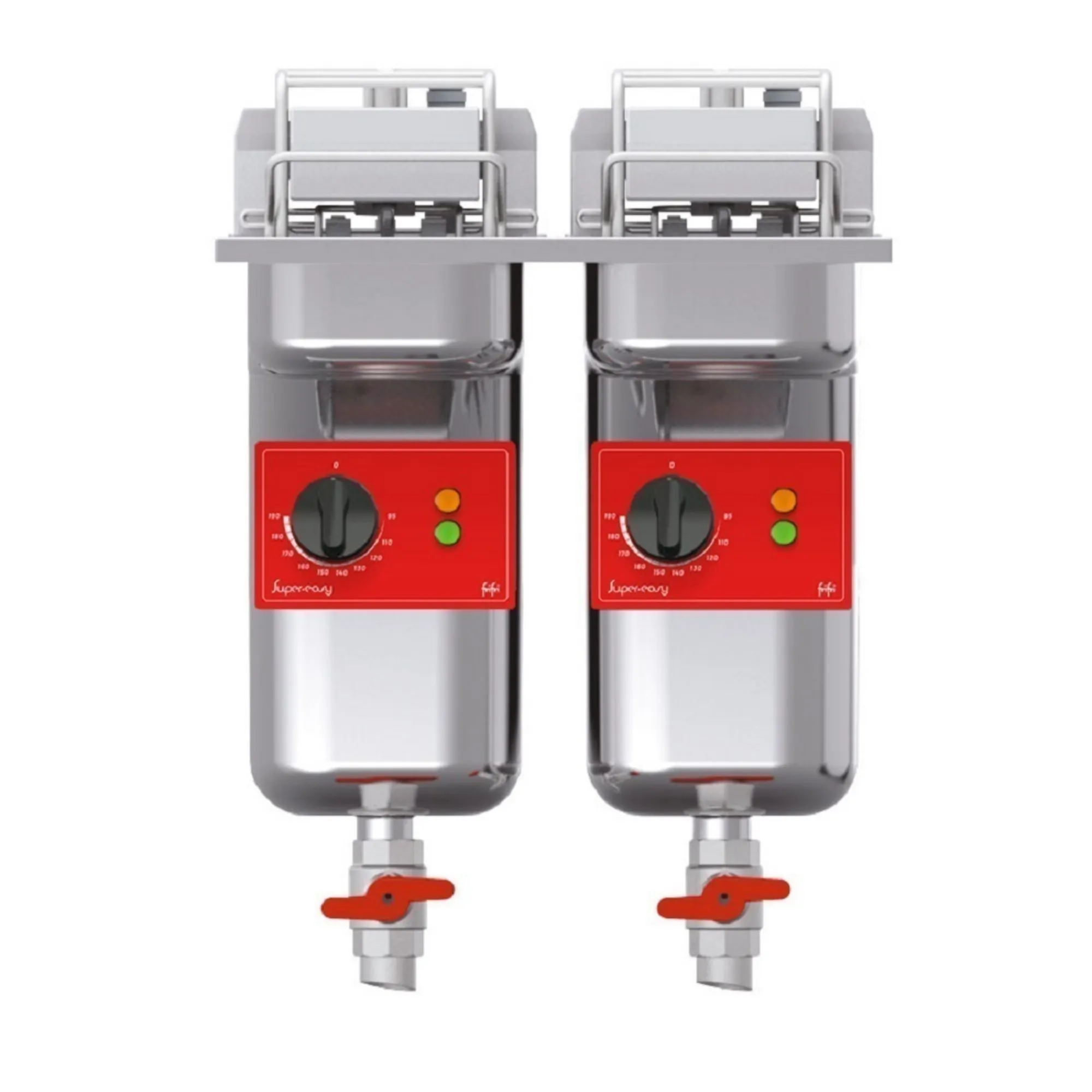 Picture of FriFri Super Easy 422 Electric Drop-in Twin Tank Fryer with Filtration - 2 Baskets - W 400 mm - 2 x 11.0 kW - SD422H32G0