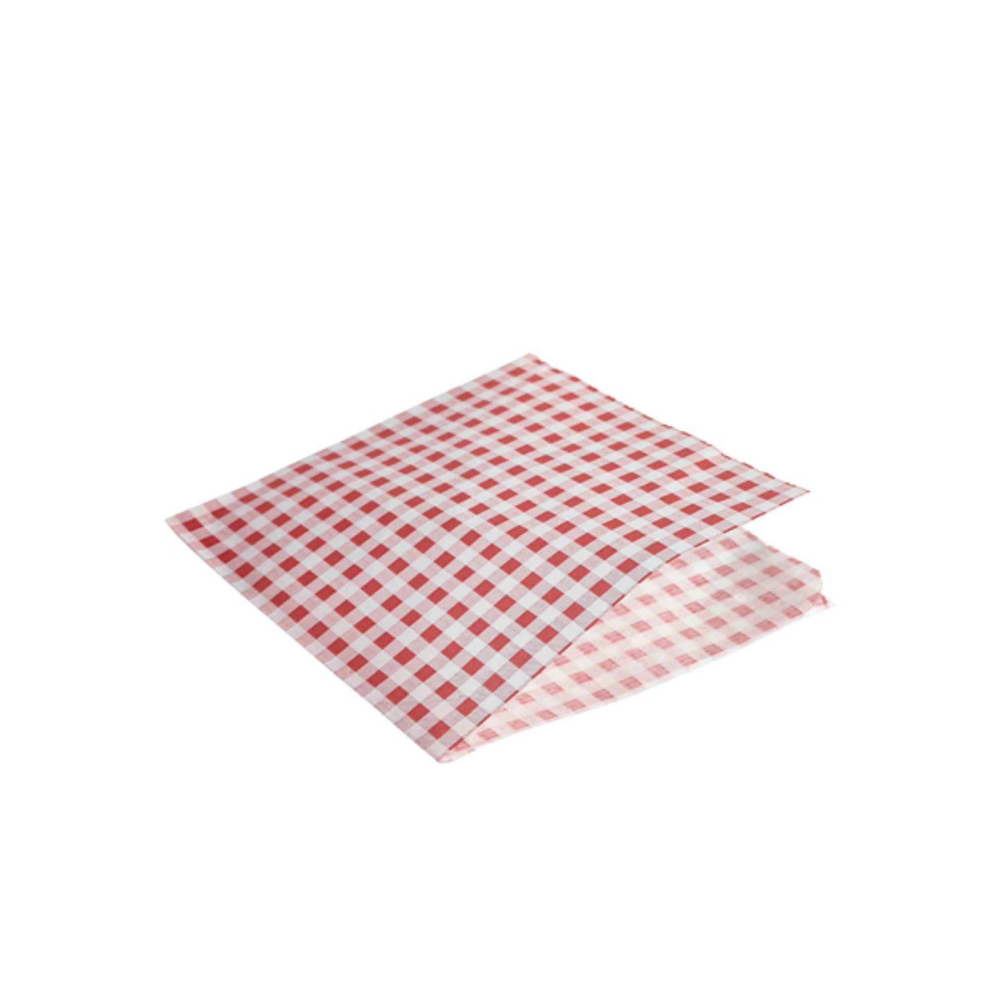 Picture of Greaseproof Paper Bags Red Gingham Print 17.5 x 17.5cm - PN1487GRBG