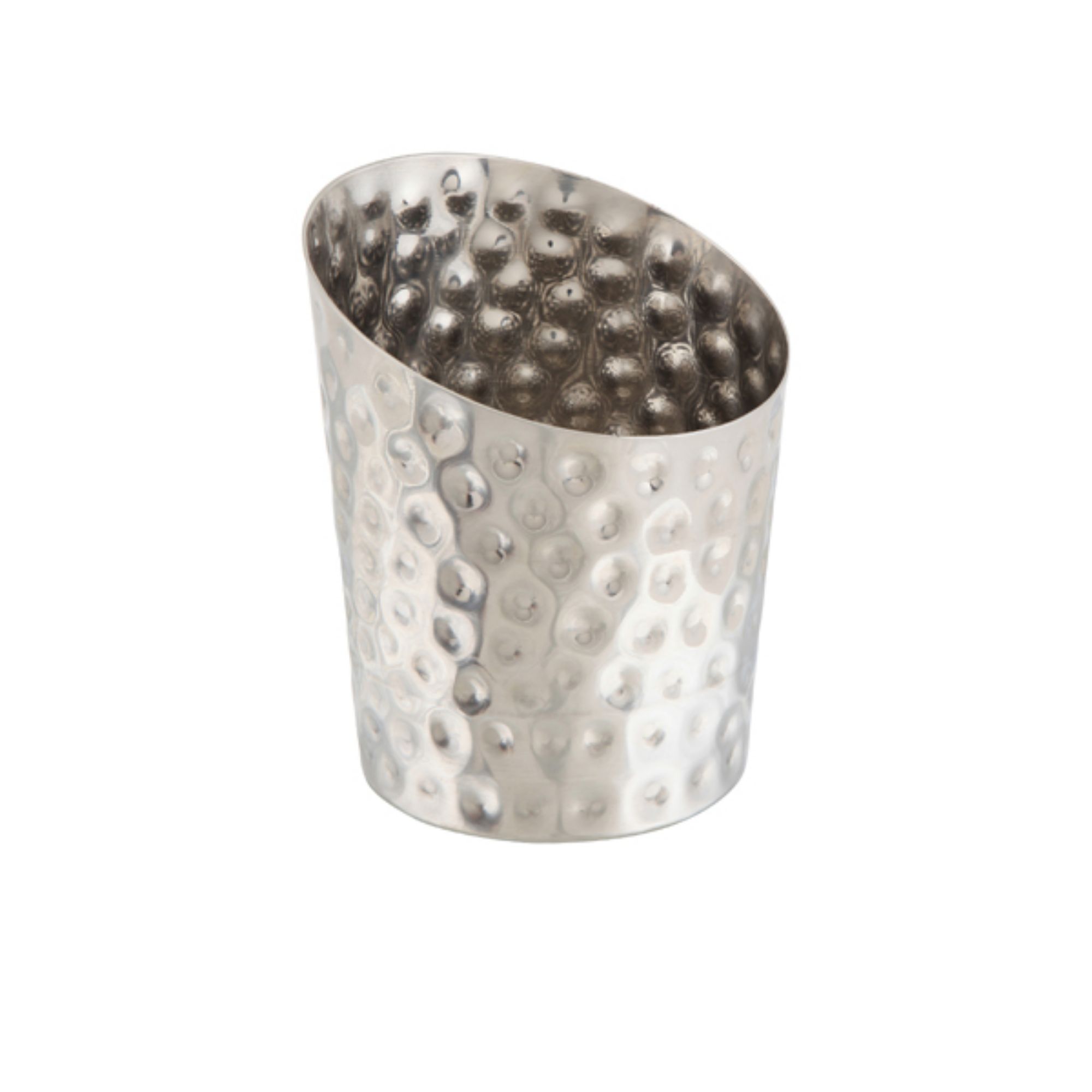 Picture of Hammered Stainless Steel Angled Cone 9.5 x 11.6cm (Dia x H) - Pack of 12 - SVHA10