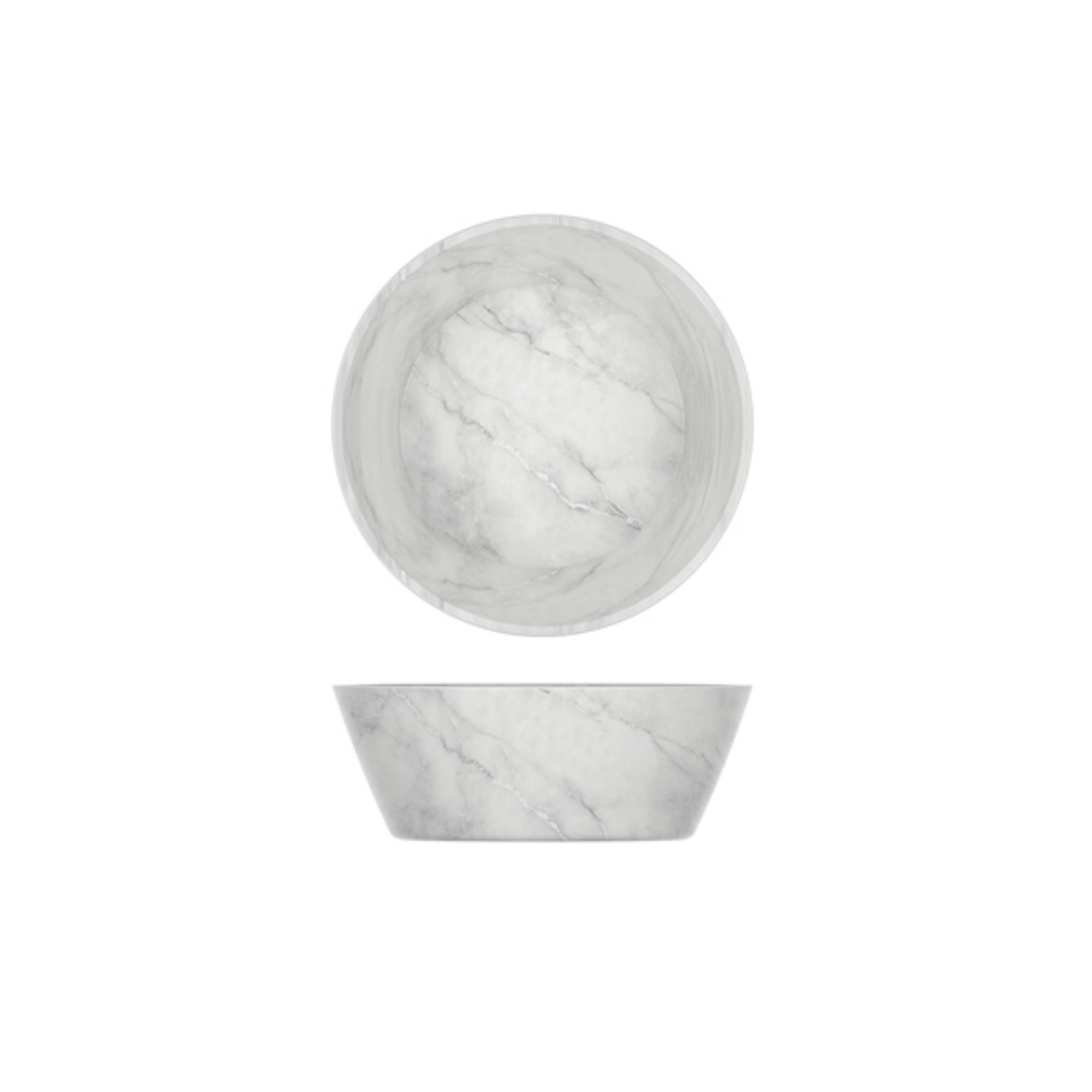 Picture of White Marble Agra Melamine Bowl 20.5 x 7.5cm - Pack of 6 - AG200924